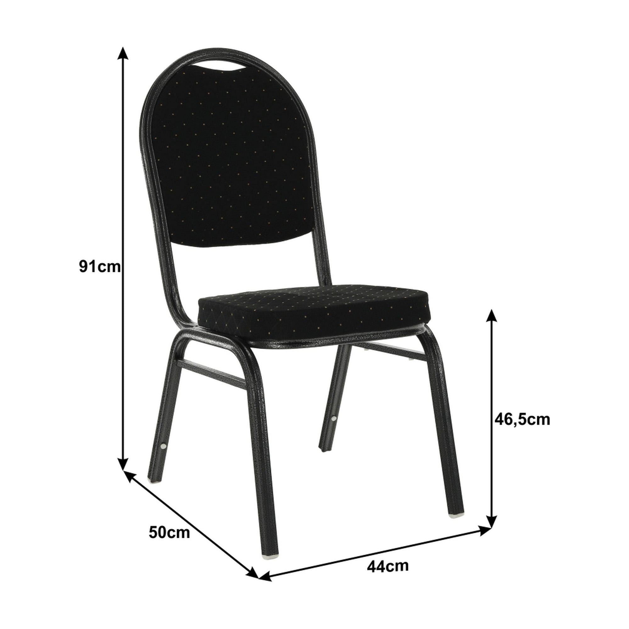 Scaun JEFF 2, tesatura neagra/cadru gri, 44x50x91 cm