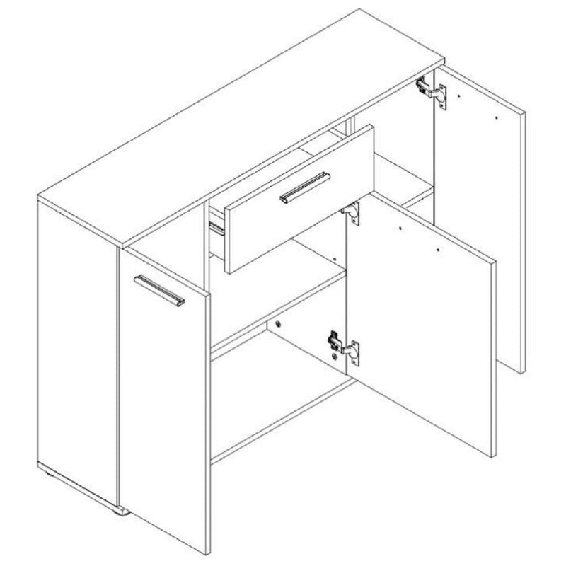 Comoda NOKO-SINGA 35, alb, DTD laminat, 110x29x82 cm