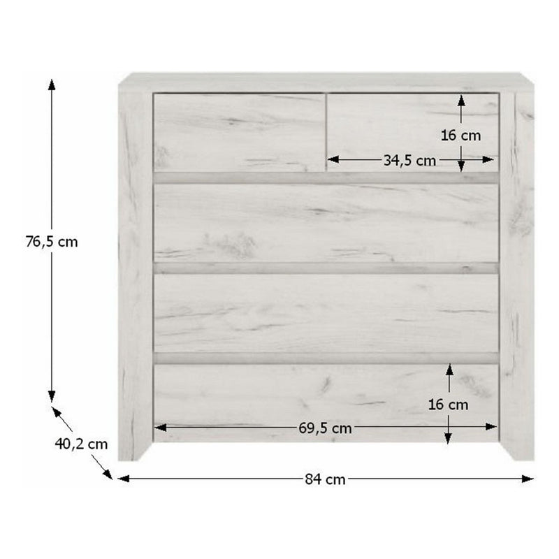 Comoda ANGEL TIP 43, alb, PAL melaminat, 84x40x77 cm