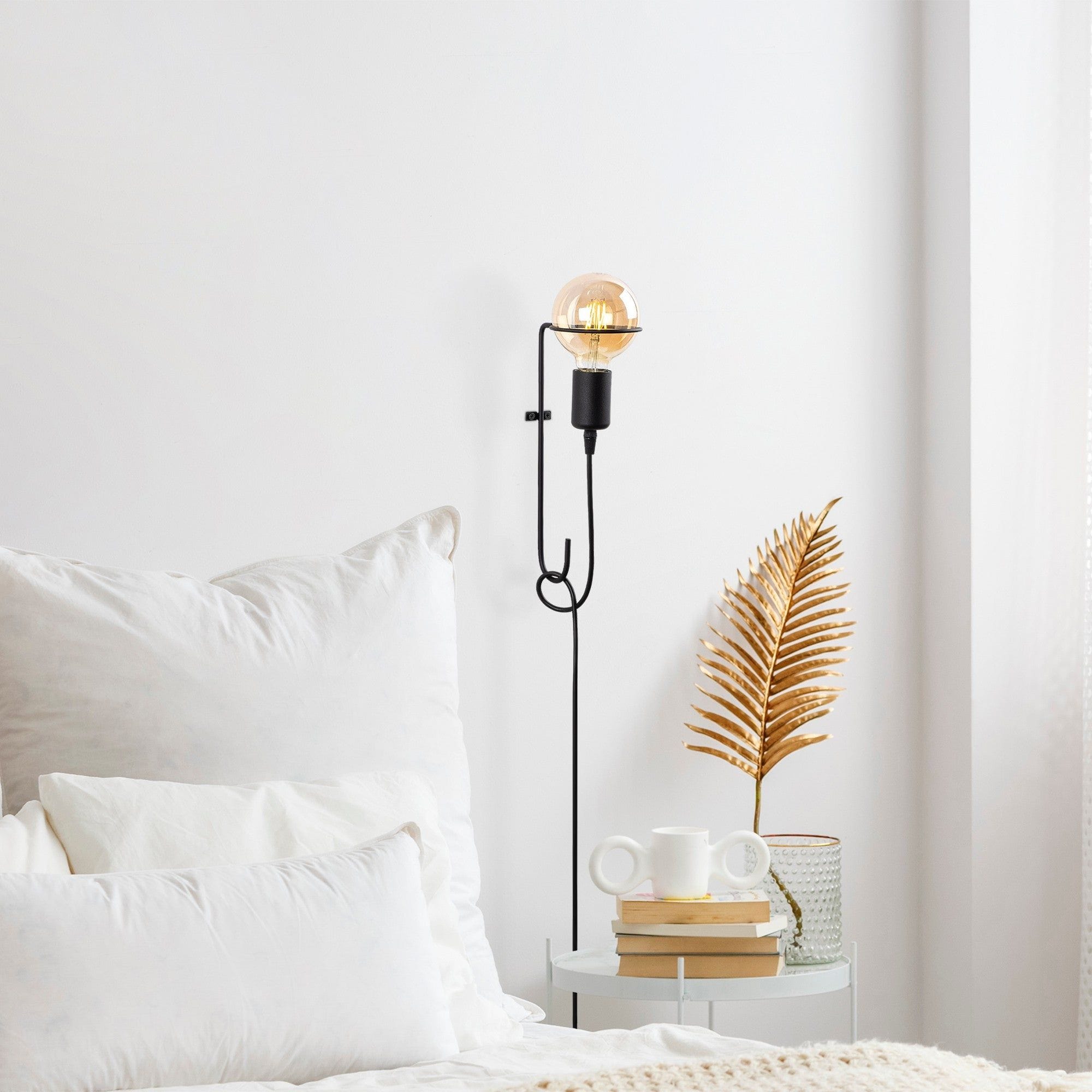 Lampa perete 3664, negru, metal, 9x30 cm