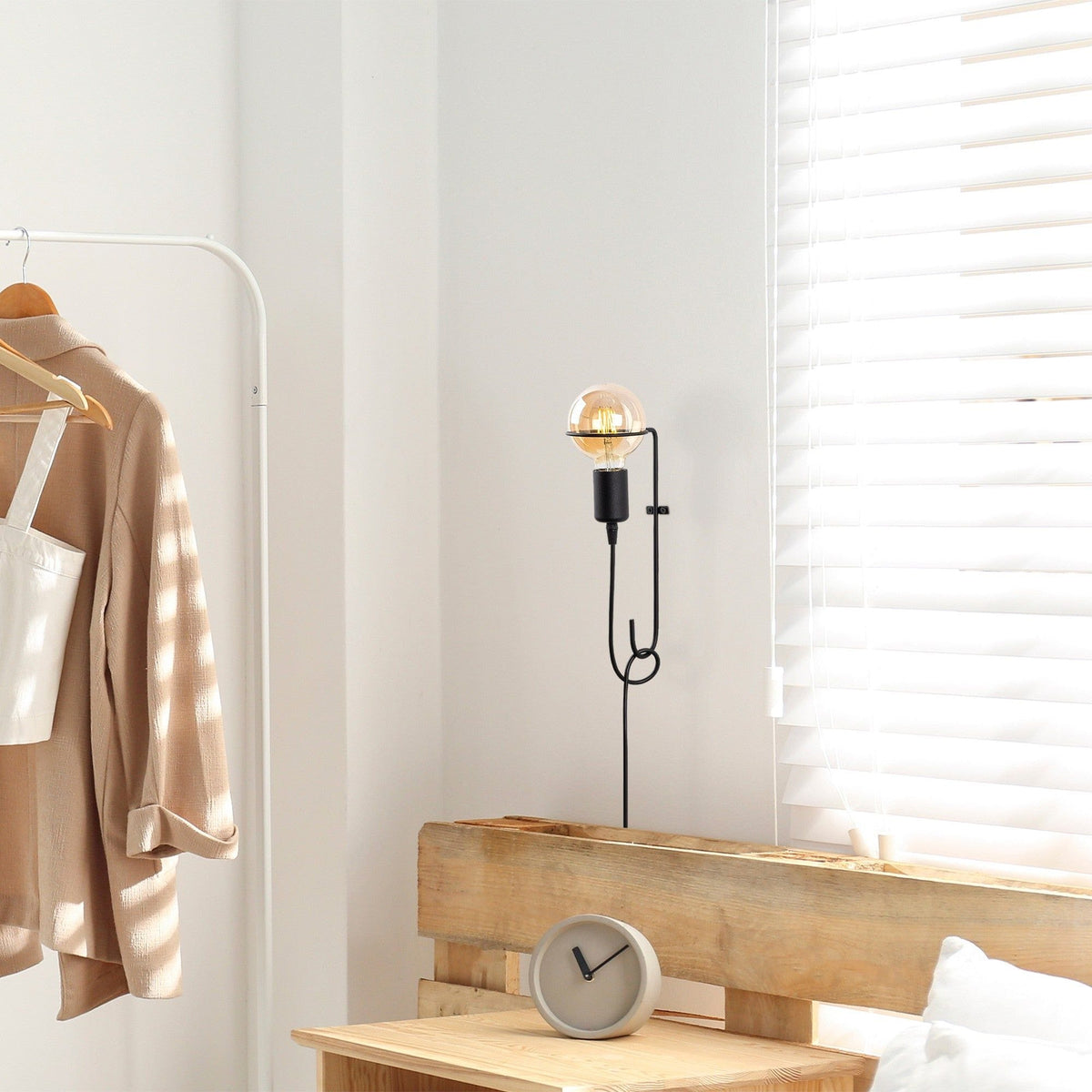 Lampa perete 3664, negru, metal, 9x30 cm