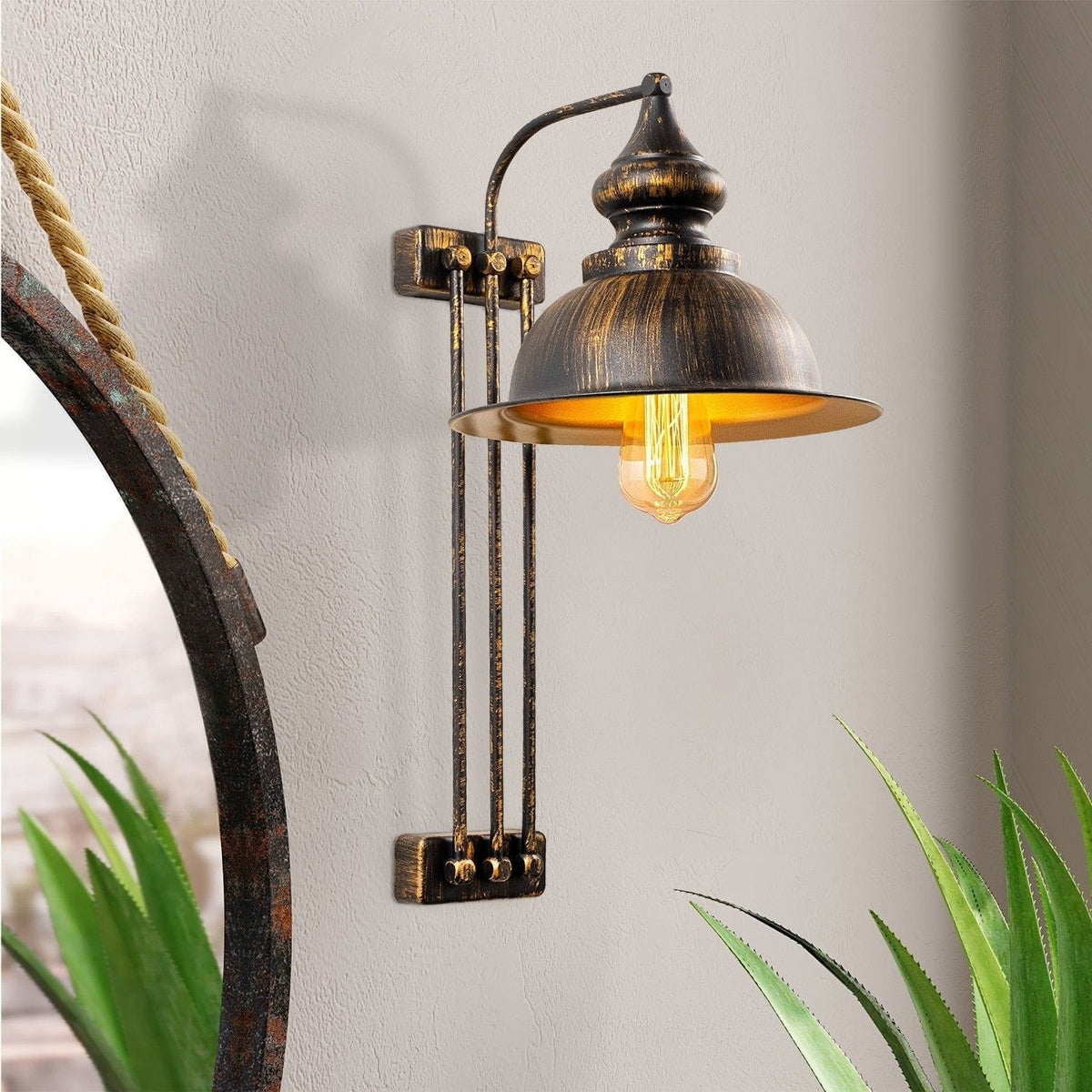 Lampa perete 3743, bronz, metal, 32x28x53 cm