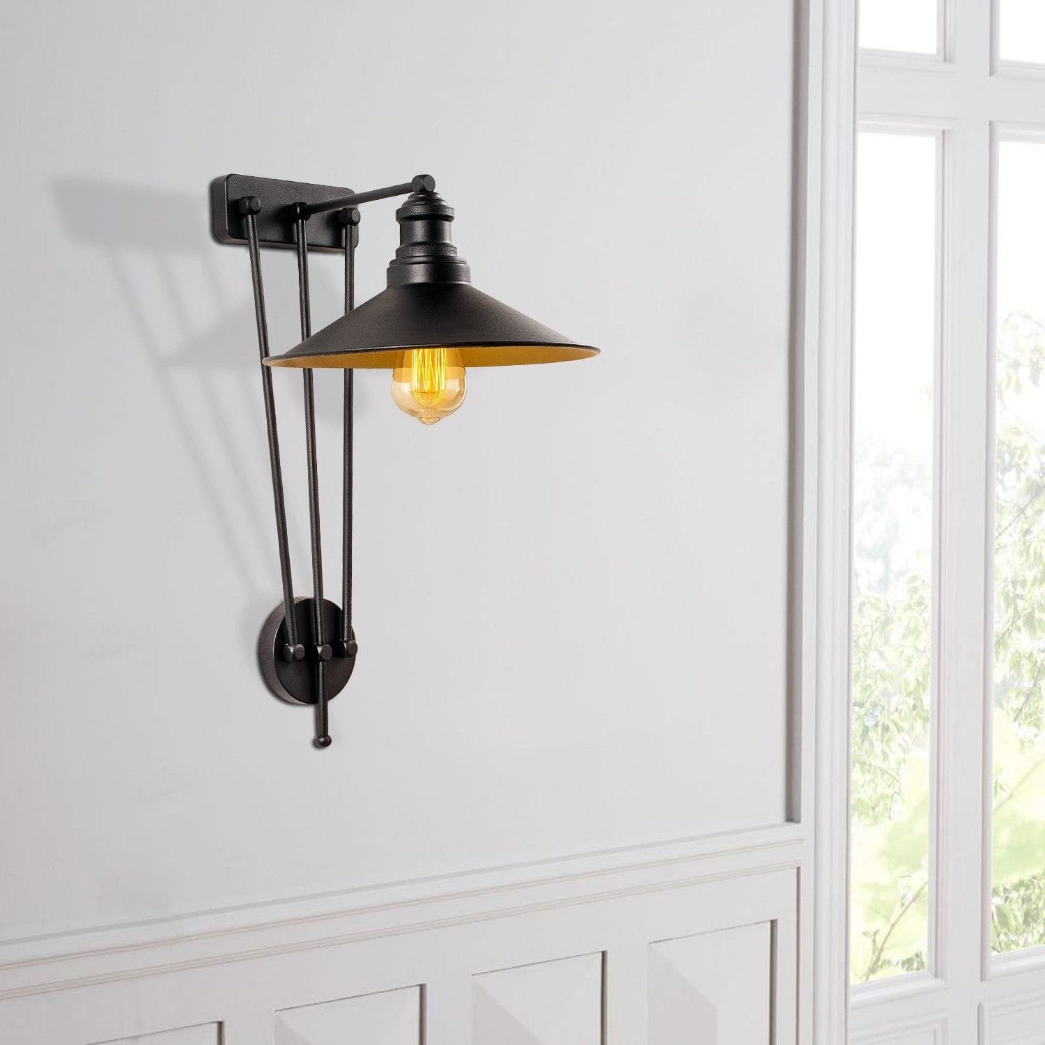 Lampa perete 3744, negru, metal, 28x34x53 cm