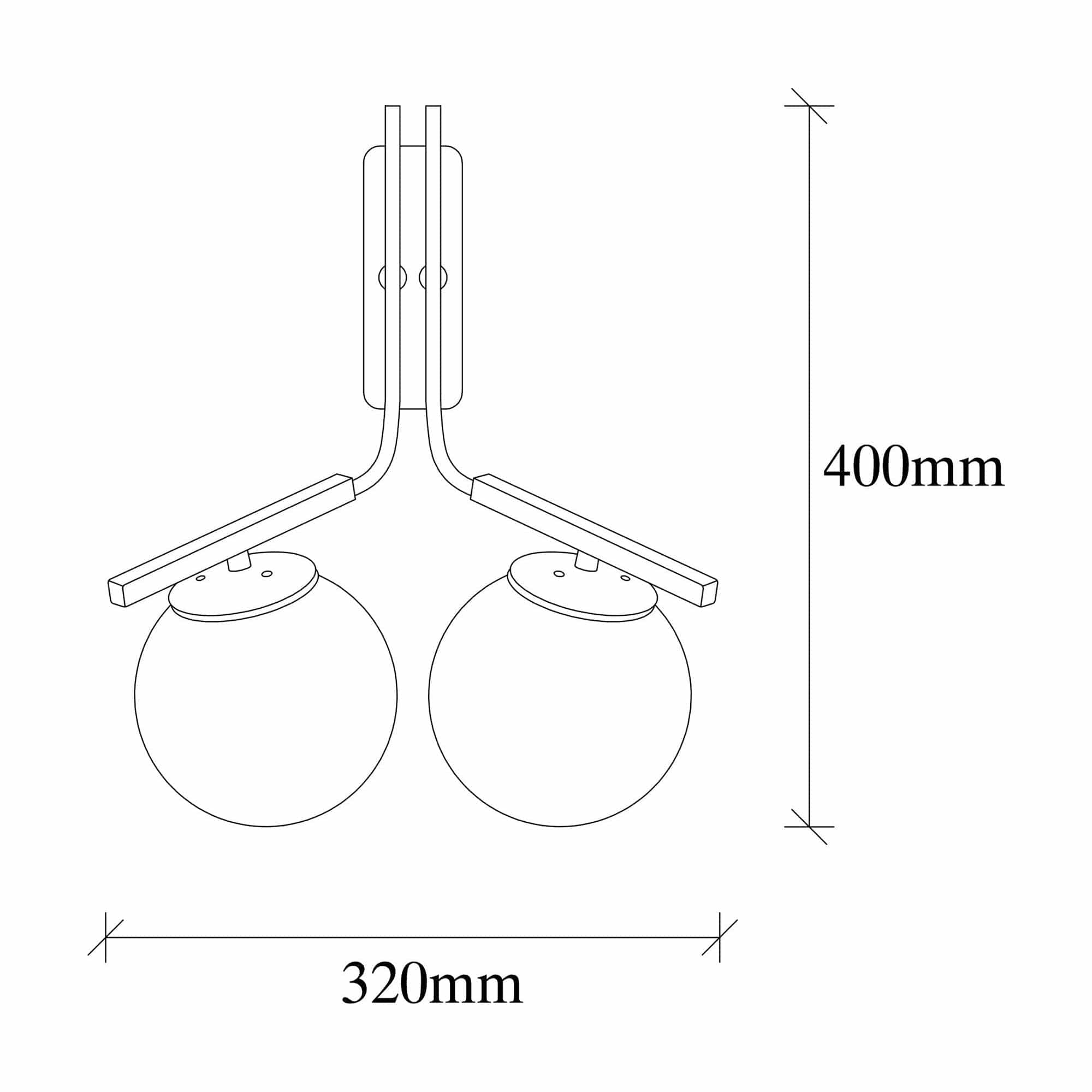 Lampa perete 4016, negru, metal, 32x20x40 cm