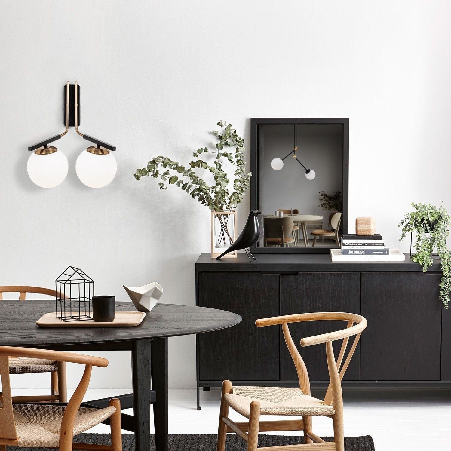 Lampa perete 4016, negru, metal, 32x20x40 cm