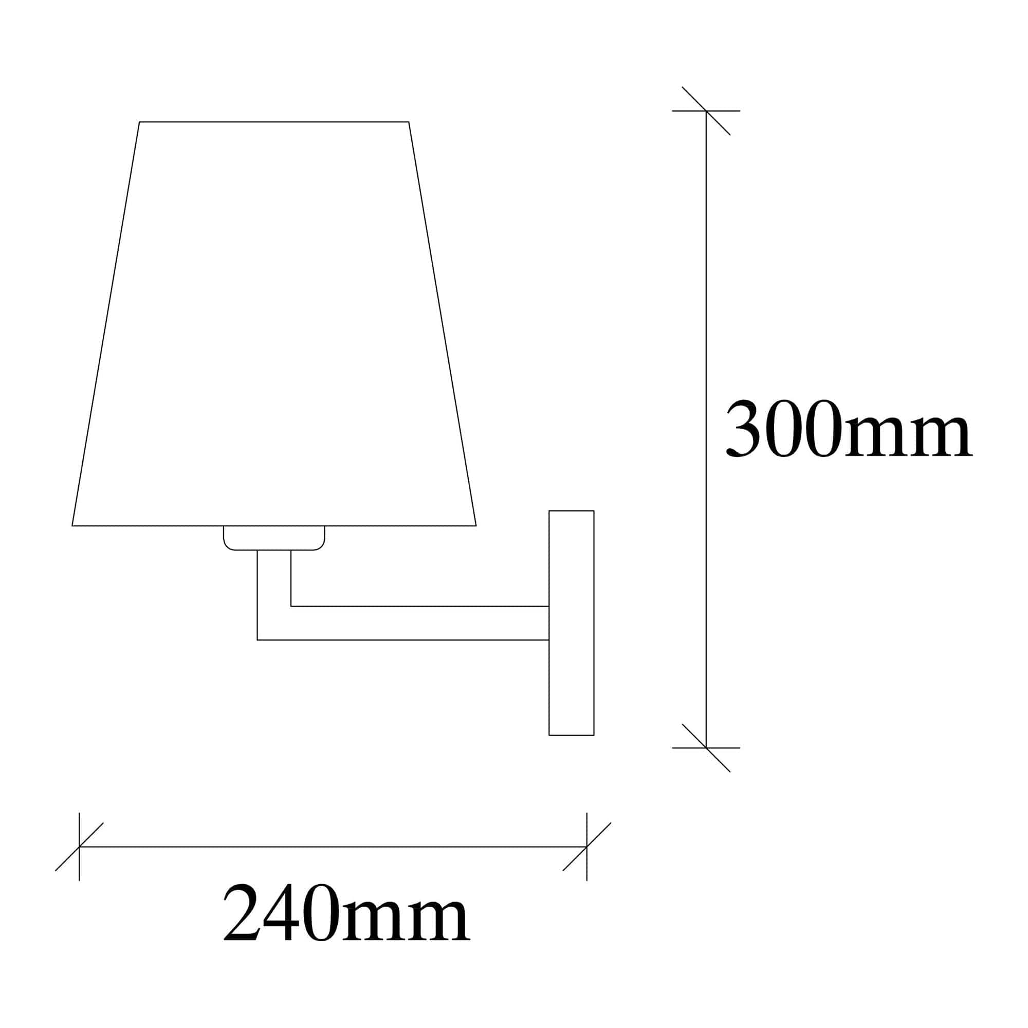 Lampa perete 4654, negru/auriu, metal/material textil, 18x24x30 cm