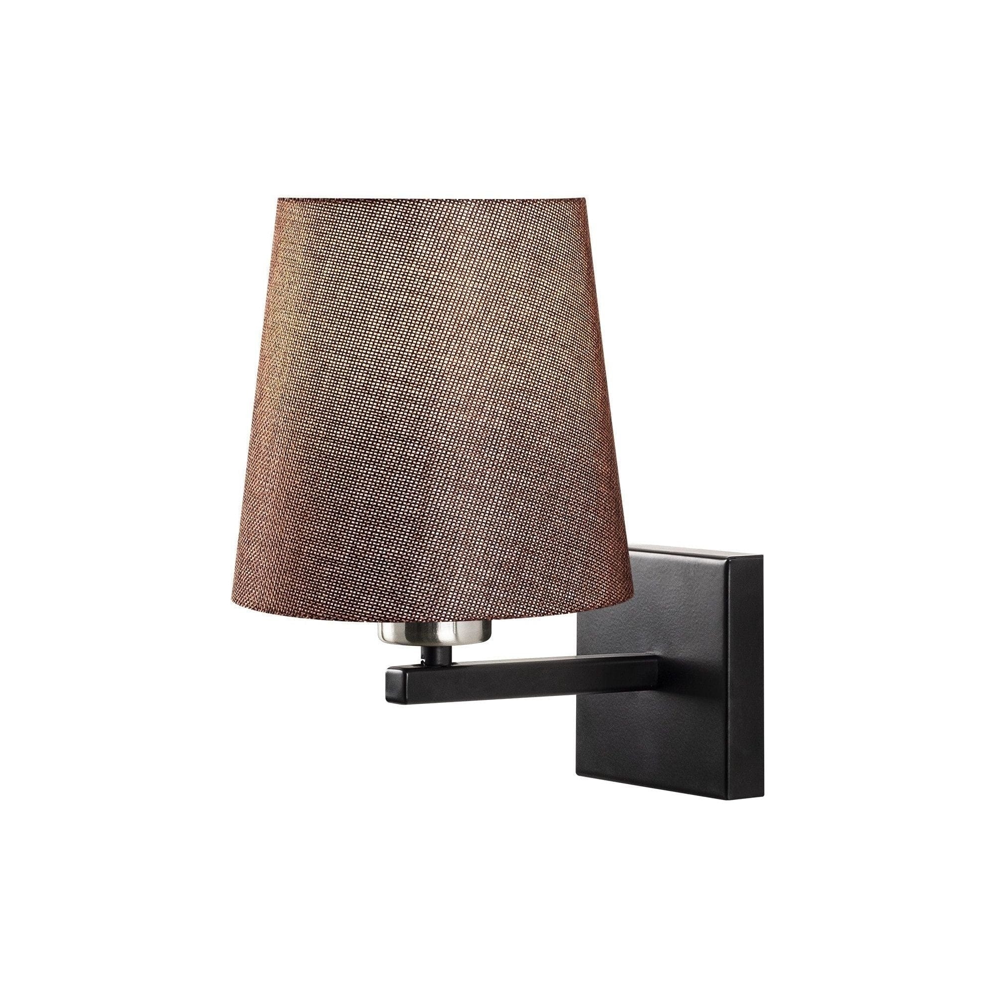 Lampa perete 4663, negru/maro, metal/material textil, 18x22x28 cm