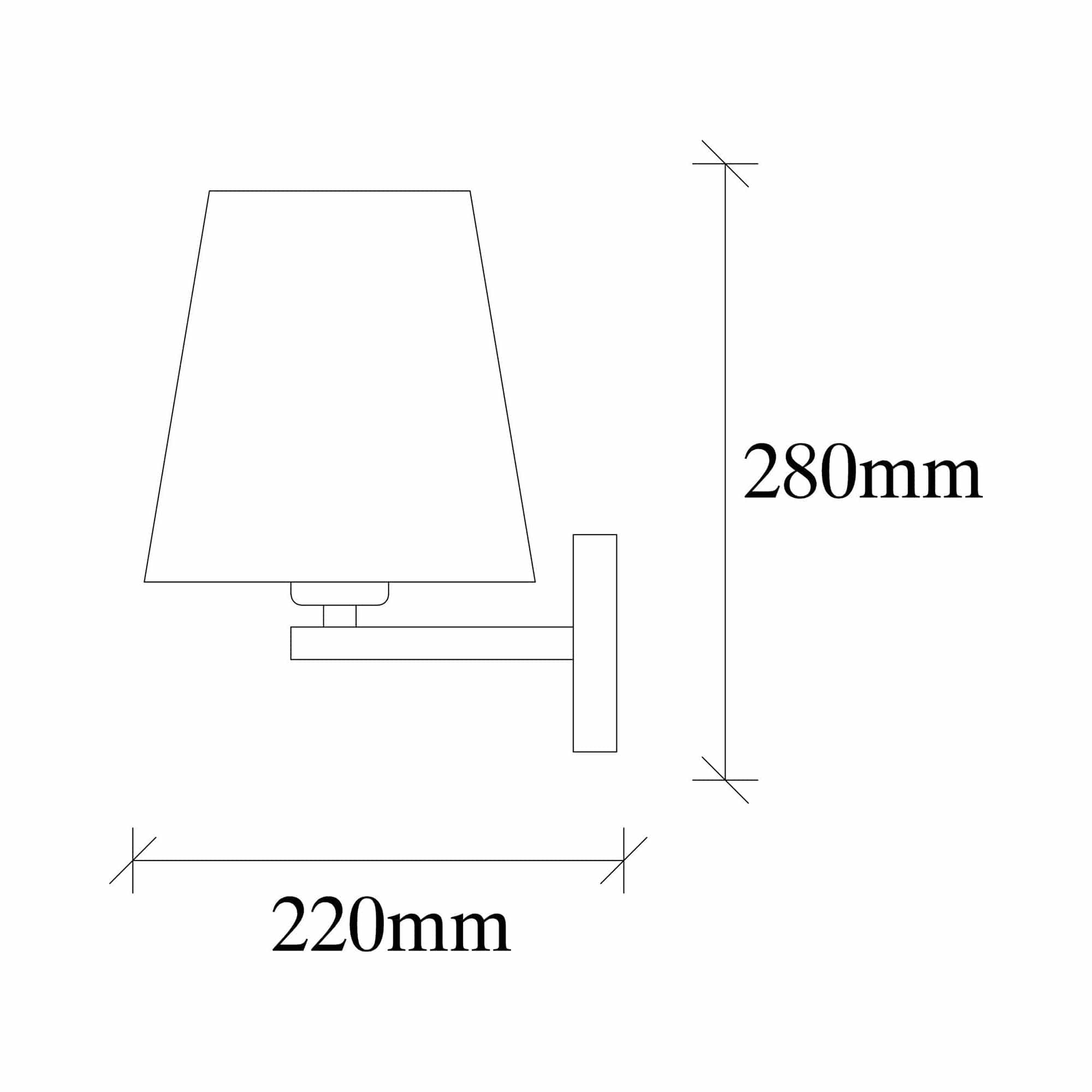 Lampa perete 4663, negru/maro, metal/material textil, 18x22x28 cm