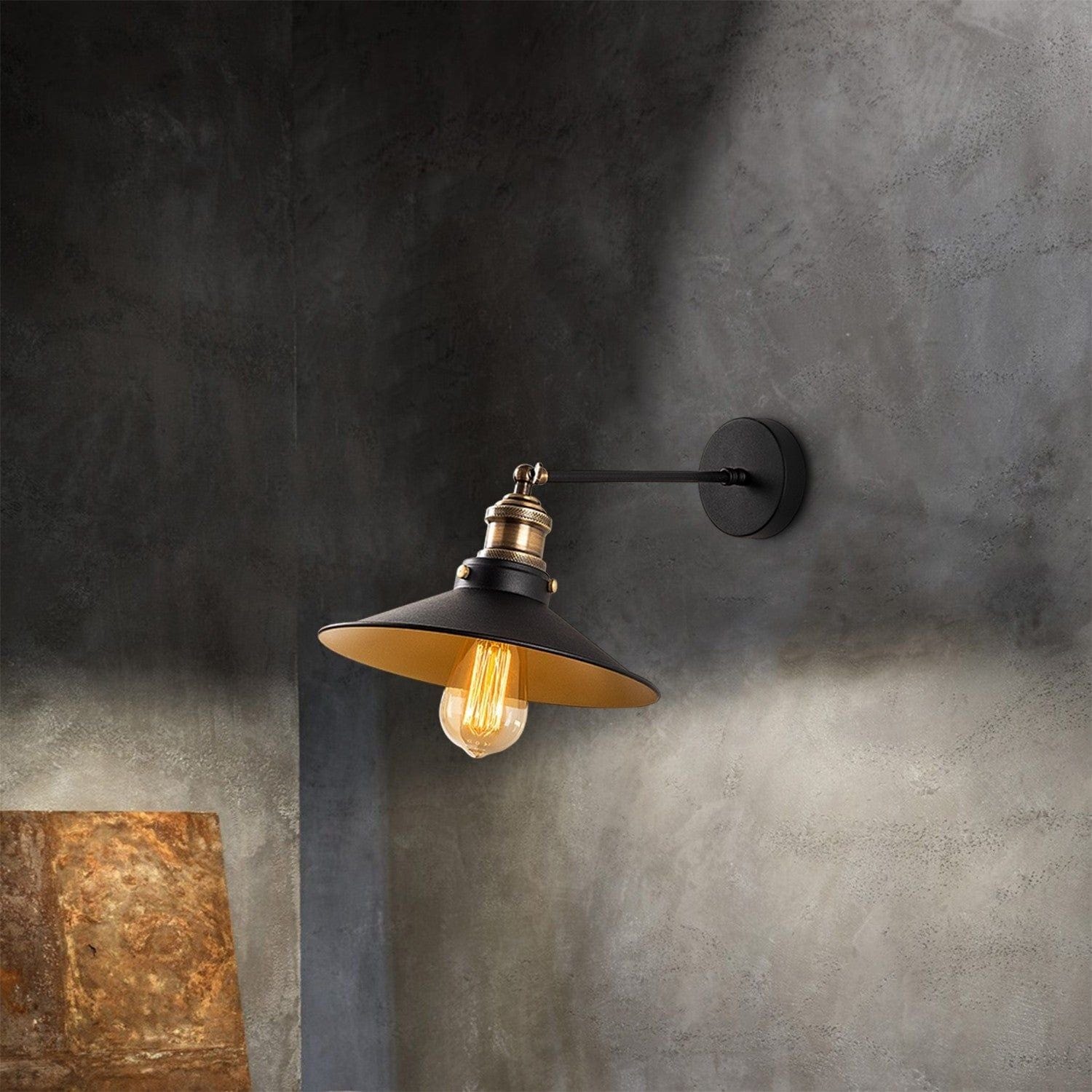 Lampa perete 892OPV1233, negru, metal, 25x40/45x20 cm