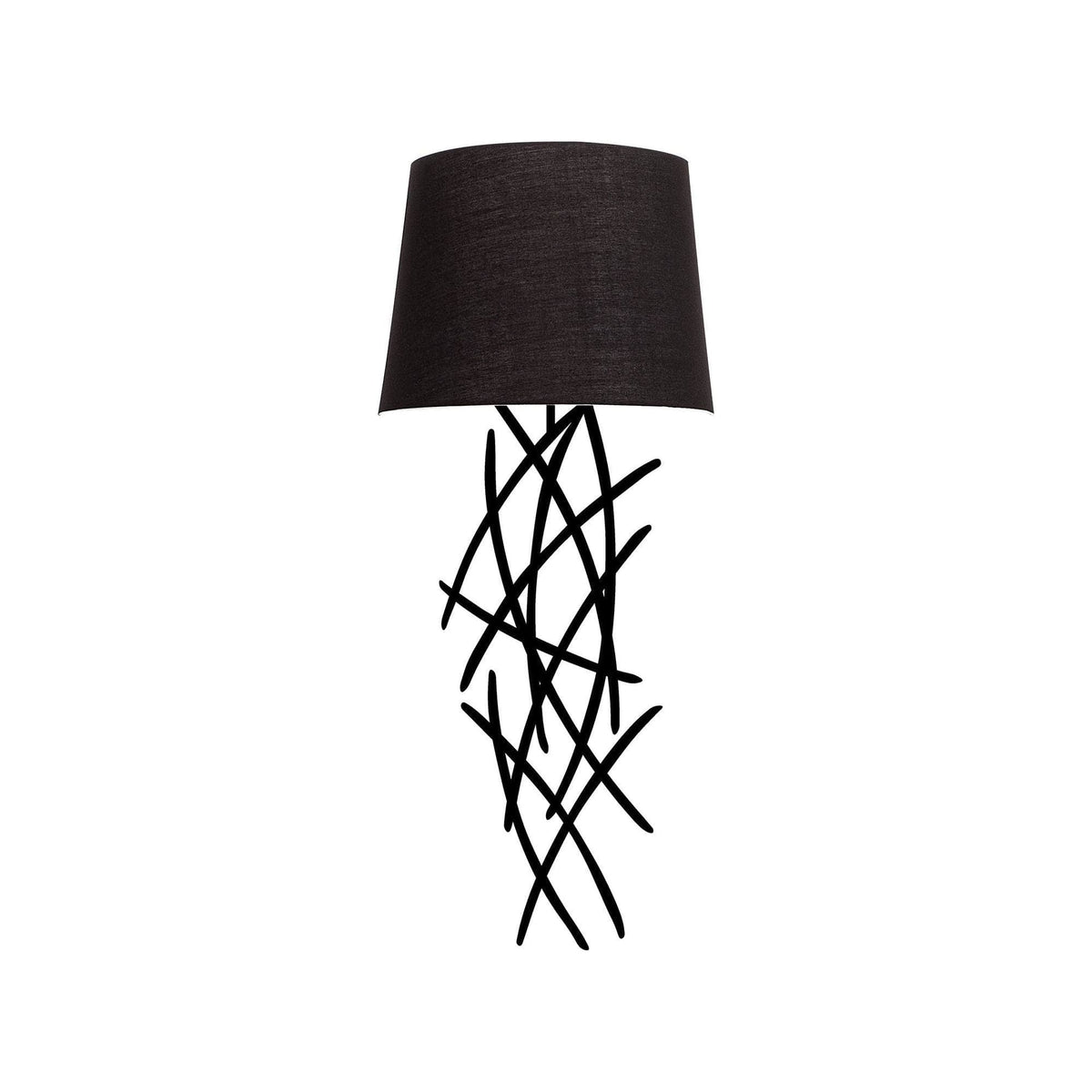 Lampa perete ASAF-6984, negru, metal/material textil, 28x15x72 cm