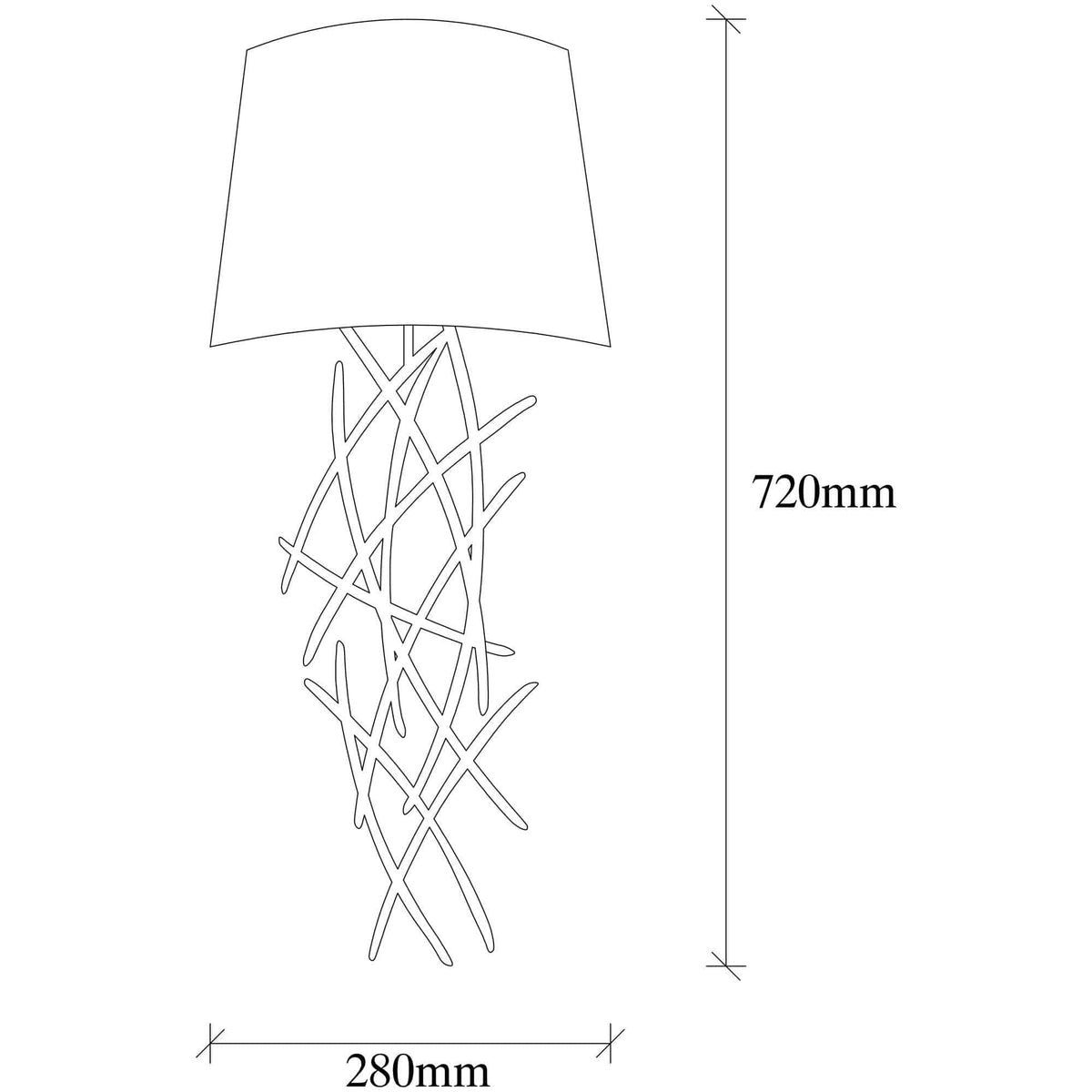 Lampa perete ASAF-6984, negru, metal/material textil, 28x15x72 cm