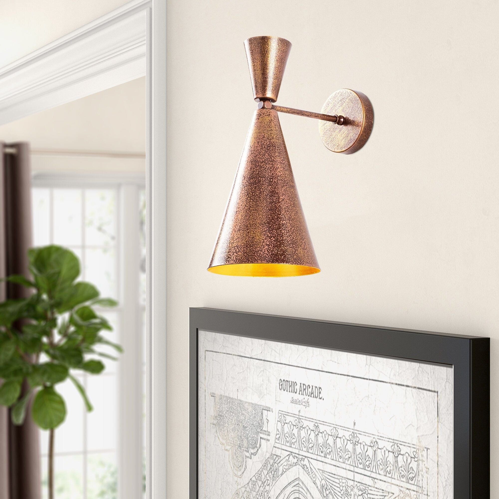 Lampa perete BERCESTE 184VINTAGE-A, bronz, metal, 19x25x39 cm