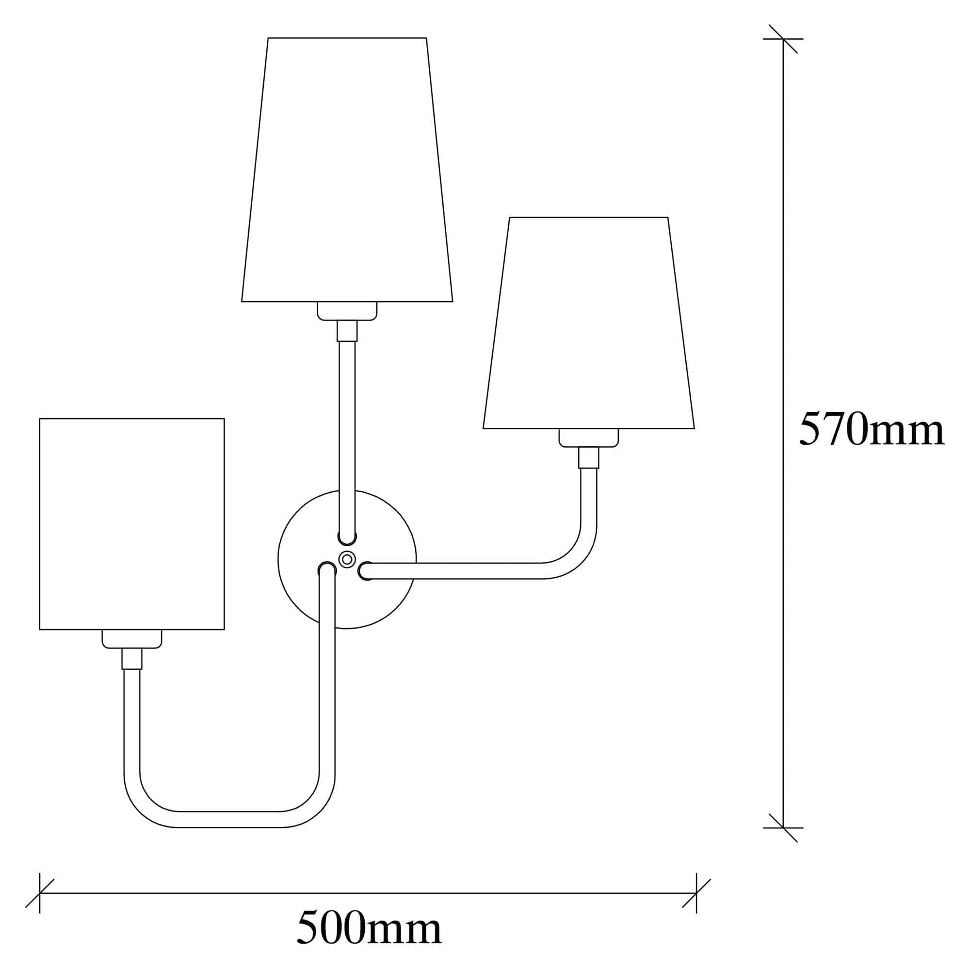 Lampa perete CATAL-3571, negru, metal/material textil, 50x20x50 cm
