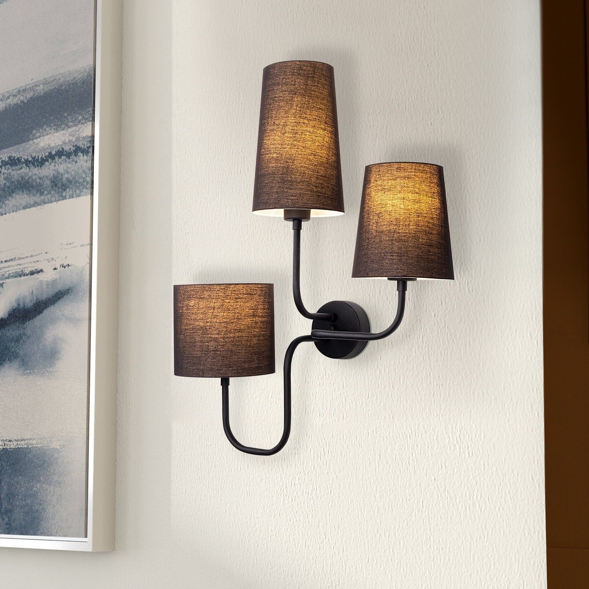 Lampa perete CATAL-3571, negru, metal/material textil, 50x20x50 cm