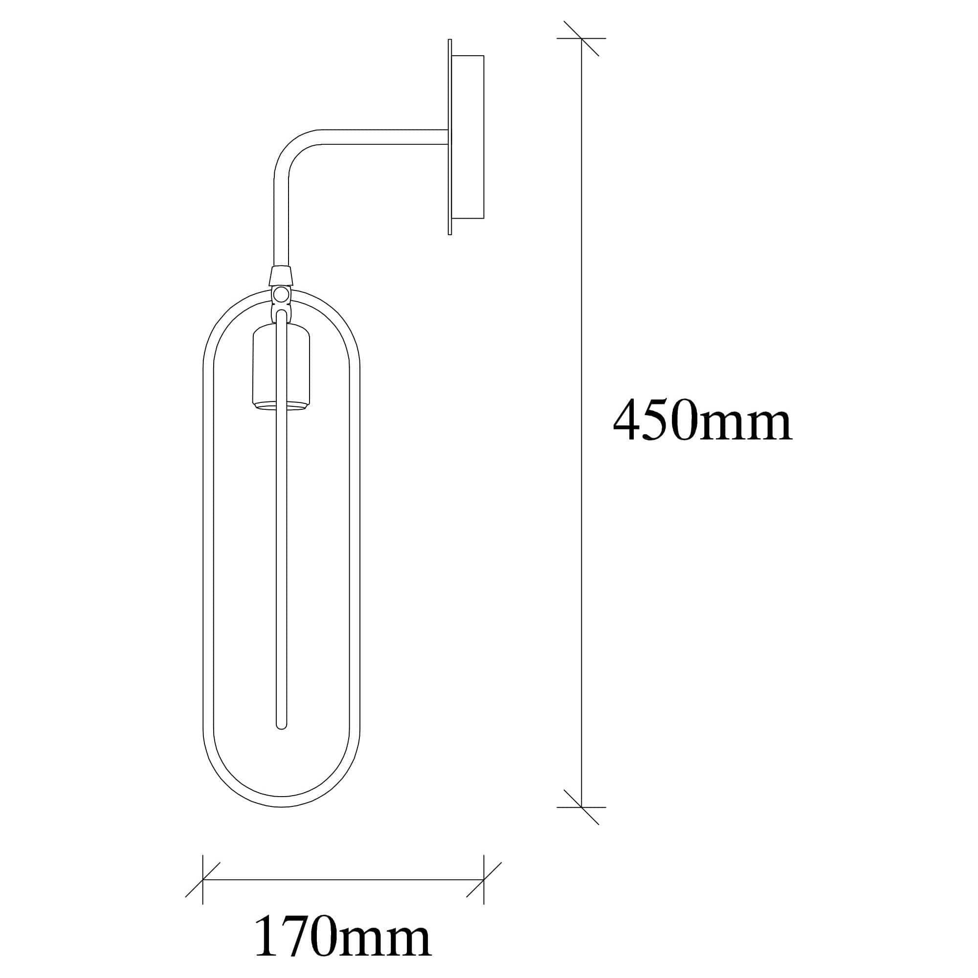 Lampa perete CERCO 3151, negru/auriu, metal, 14x17x45 cm