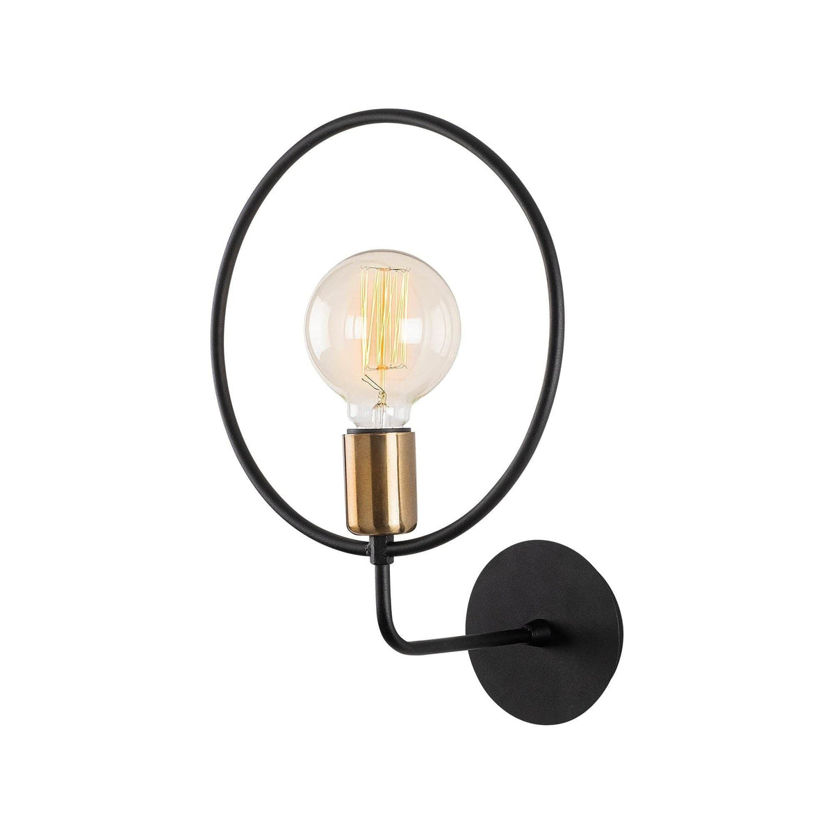 Lampa perete CIRCLE 3260, negru/auriu, metal, 26x19x38 cm