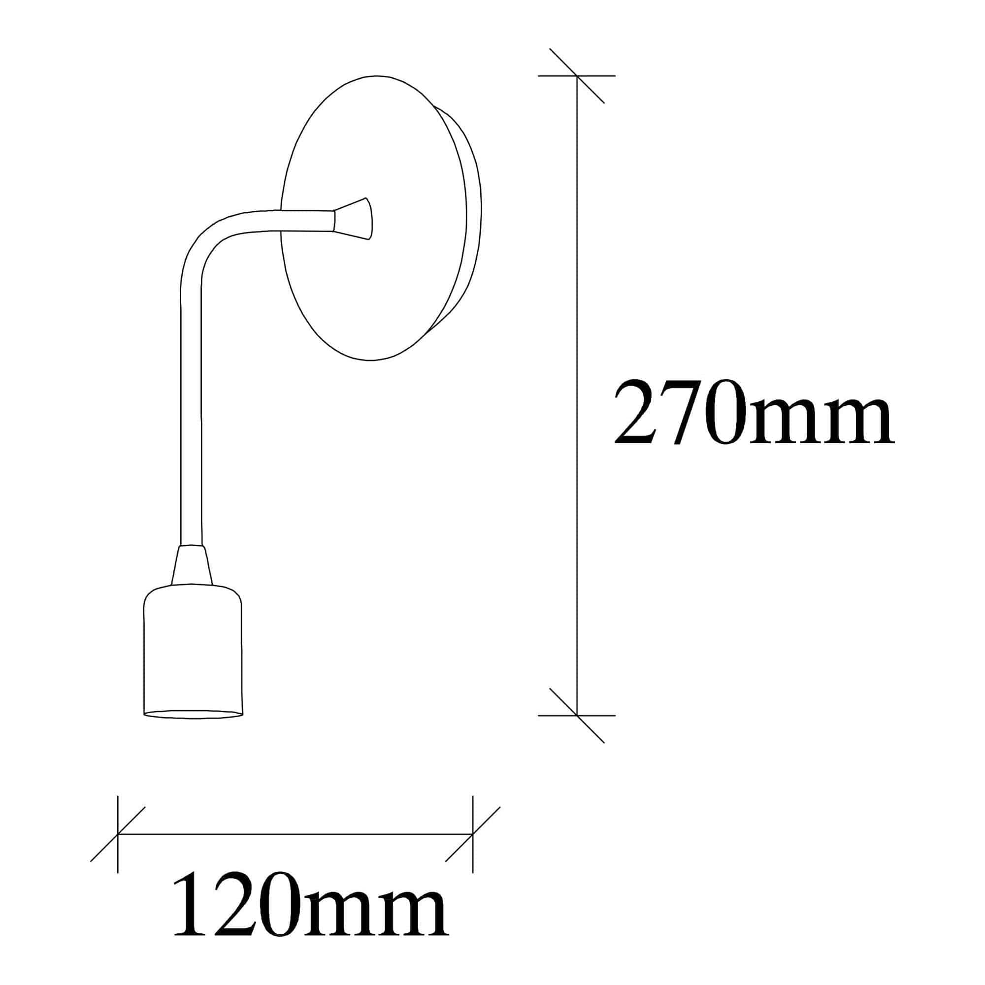 Lampa perete DARTINI-MR-887, negru, metal, 6x12x27 cm