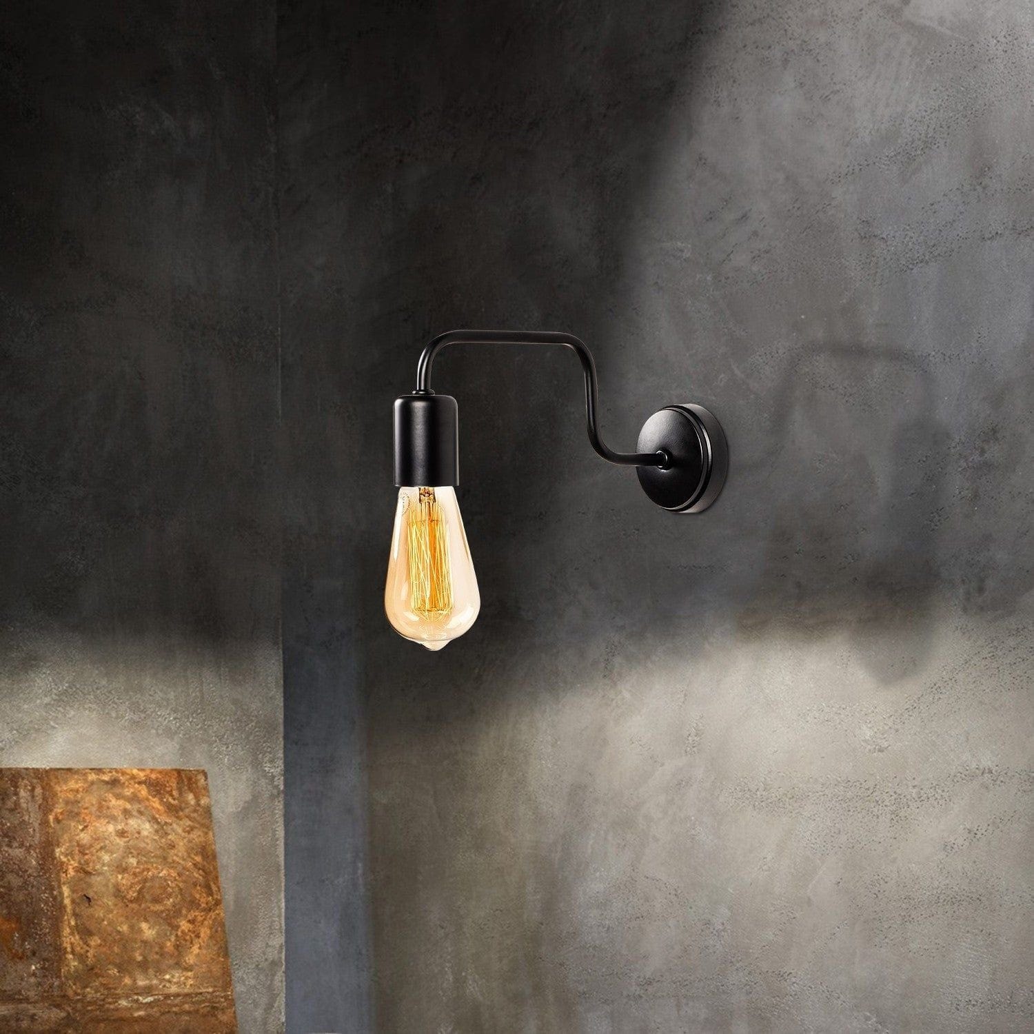 Lampa perete DENGE-3433, negru, metal, 4x28x11 cm