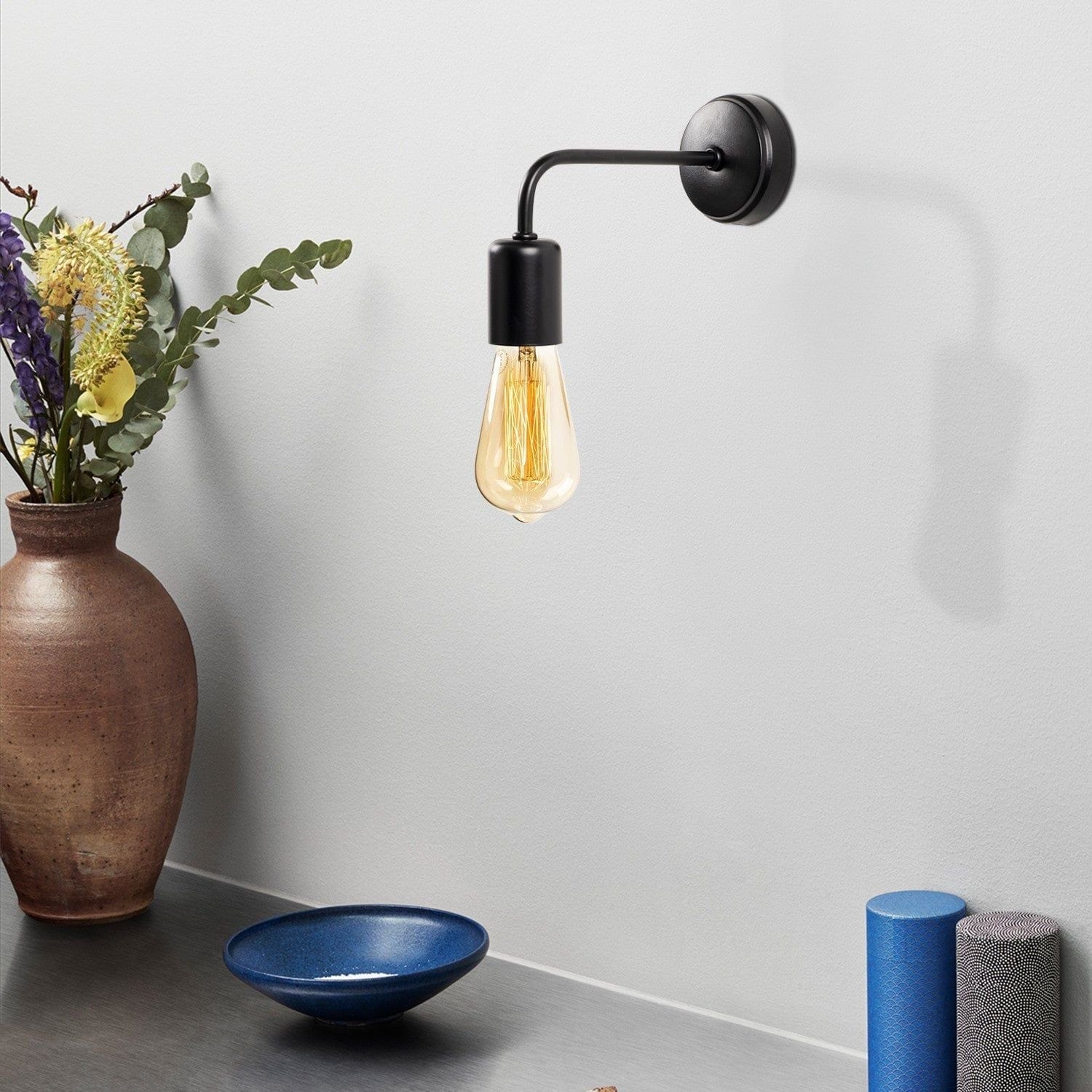 Lampa perete DENGE-3434, negru, metal, 8x20x15 cm