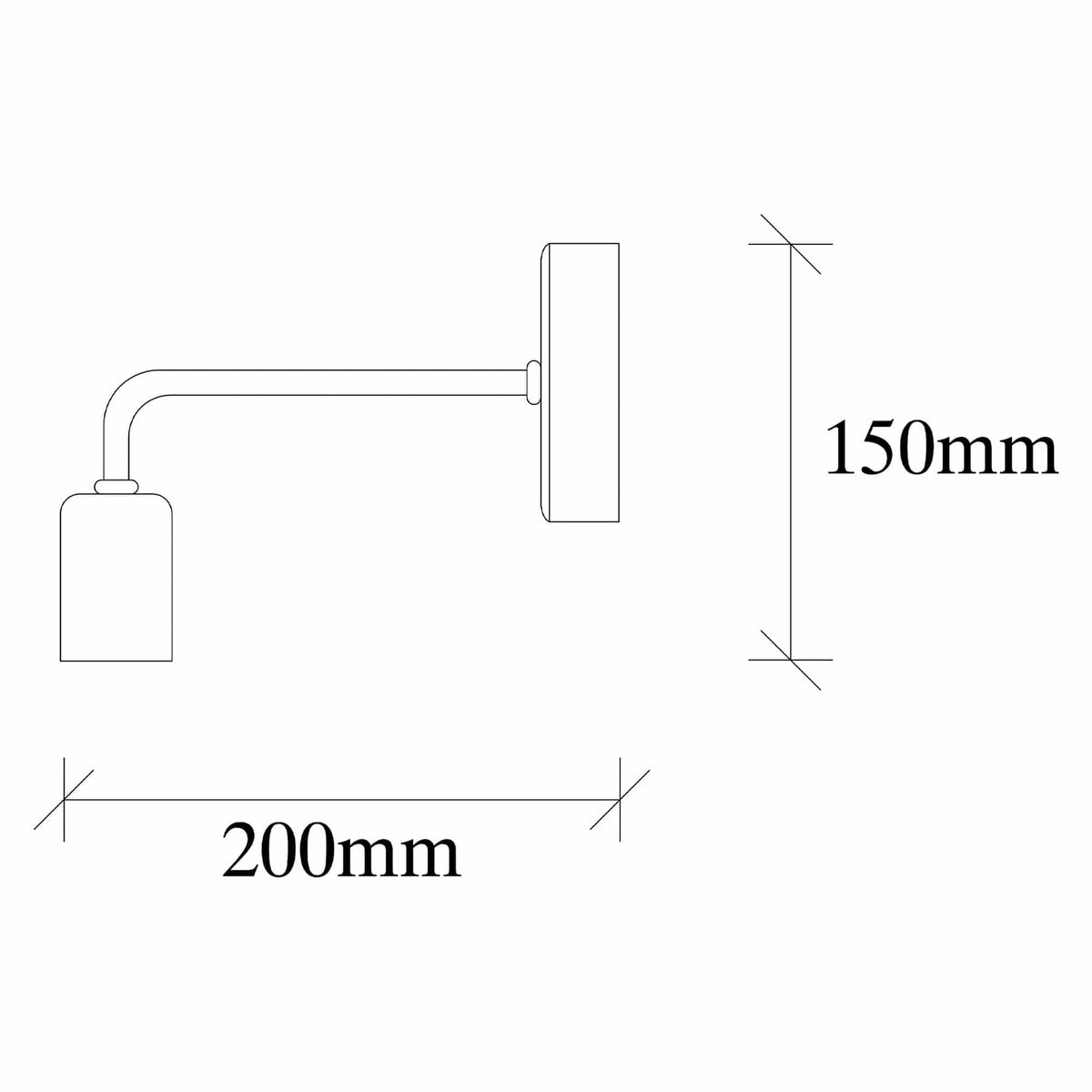 Lampa perete DENGE-3434, negru, metal, 8x20x15 cm
