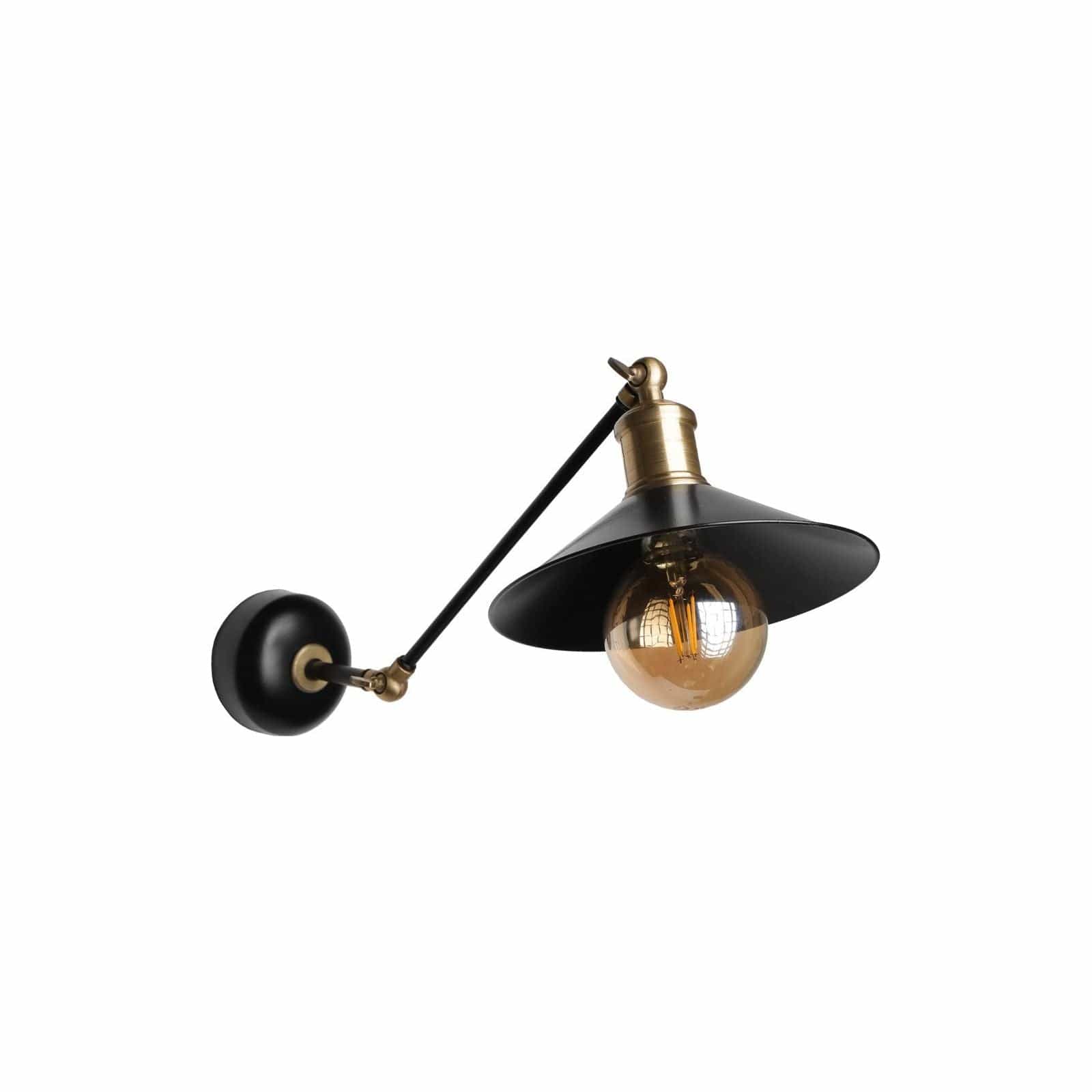 Lampa perete Emily, negru/auriu, metal, 23x30 cm