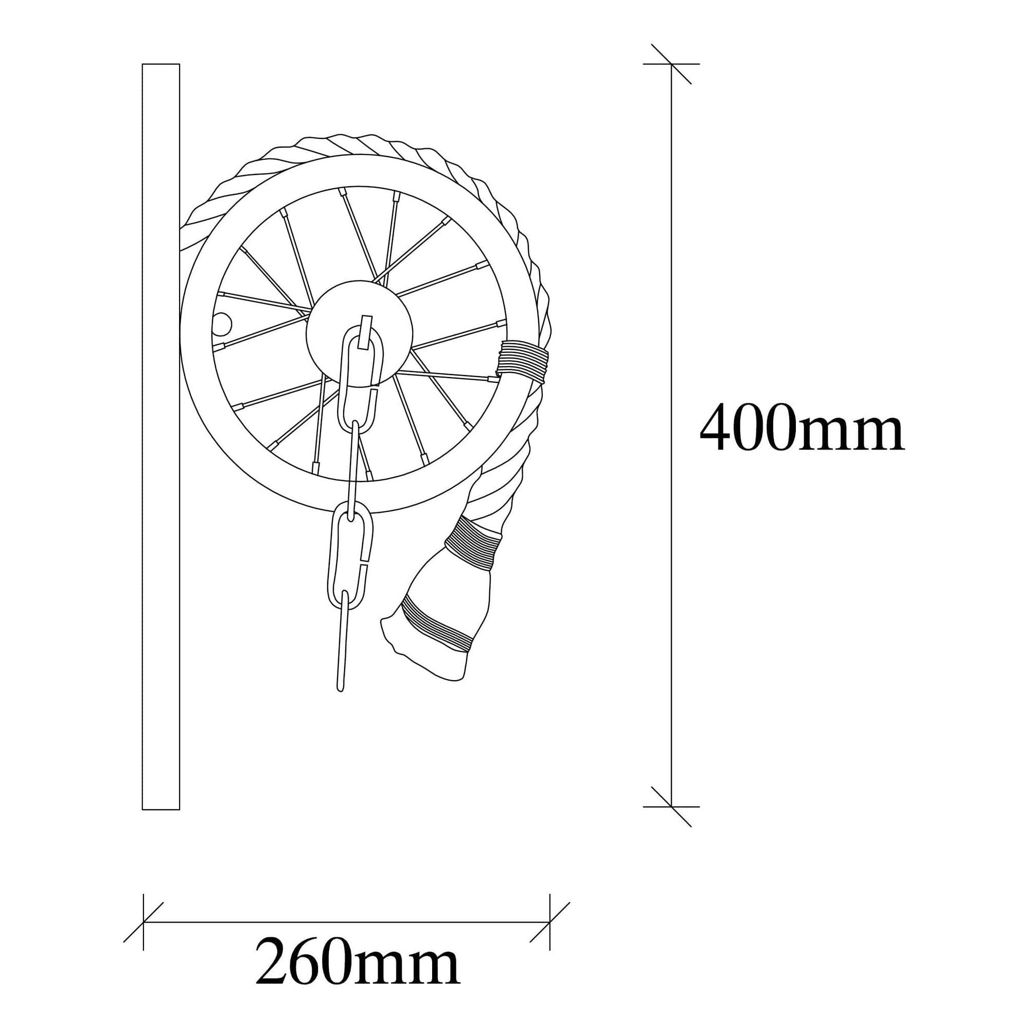 Lampa perete EREBOS-123-A, negru, lemn, 15x26x40 cm