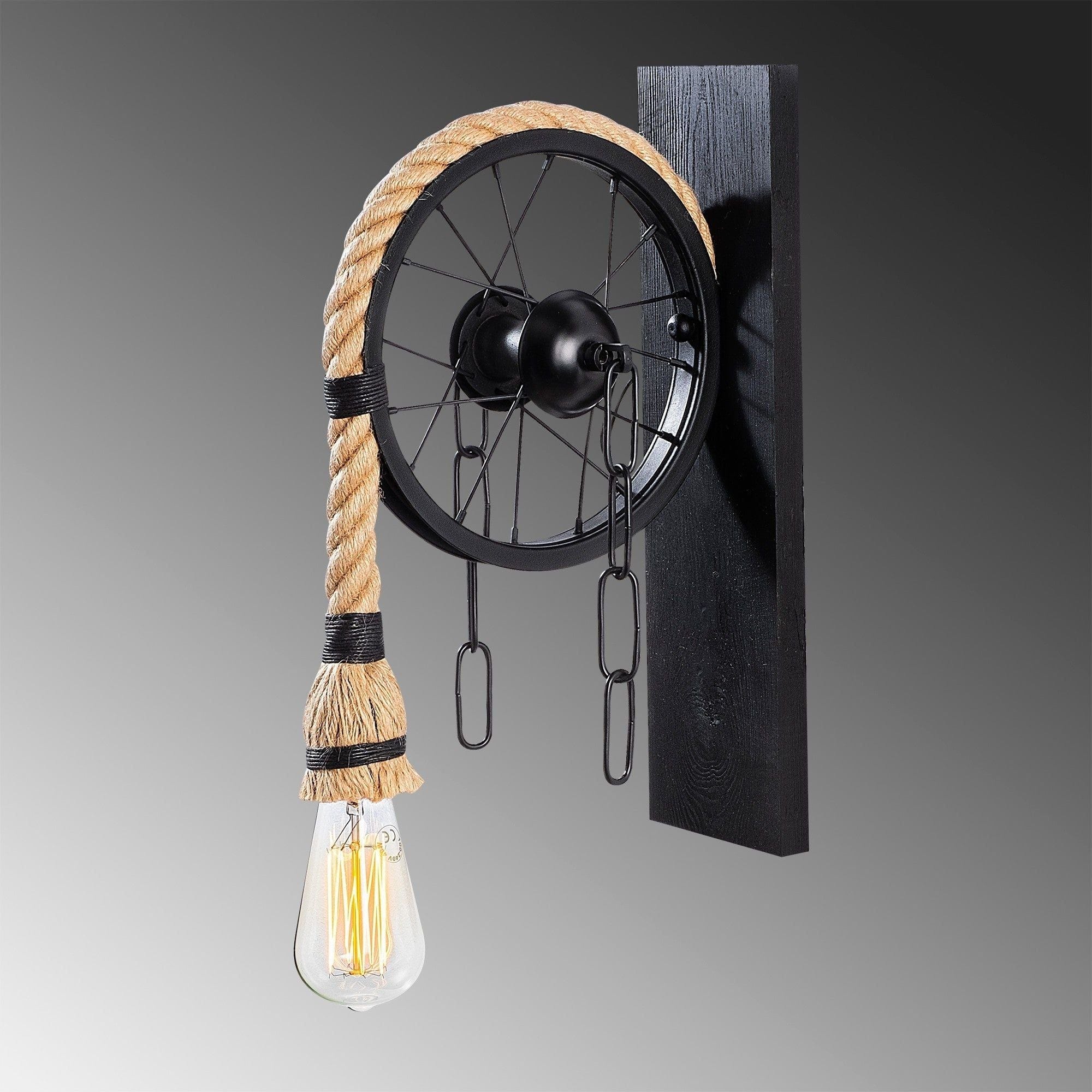 Lampa perete EREBOS-123-A, negru, lemn, 15x26x40 cm
