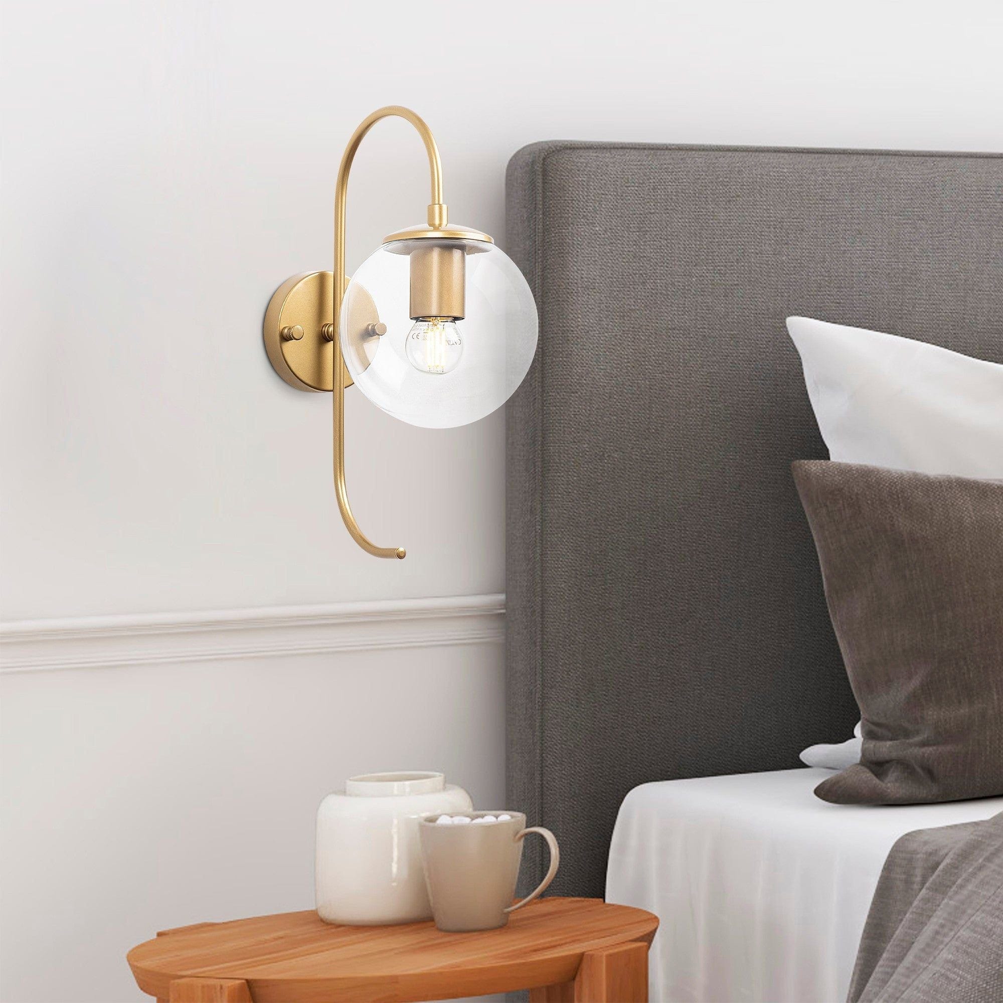 Lampa perete JEWEL 10560, auriu, metal/sticla, 15x27x36 cm