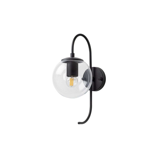 Lampa perete JEWEL, negru, metal/sticla, 15x27x36 cm