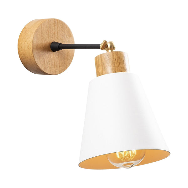 Lampa perete MANAVGAT N-618, stejar/alb, metal/lemn, 14x25x25 cm