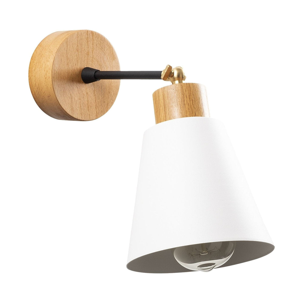 Lampa perete MANAVGAT N-618, stejar/alb, metal/lemn, 14x25x25 cm