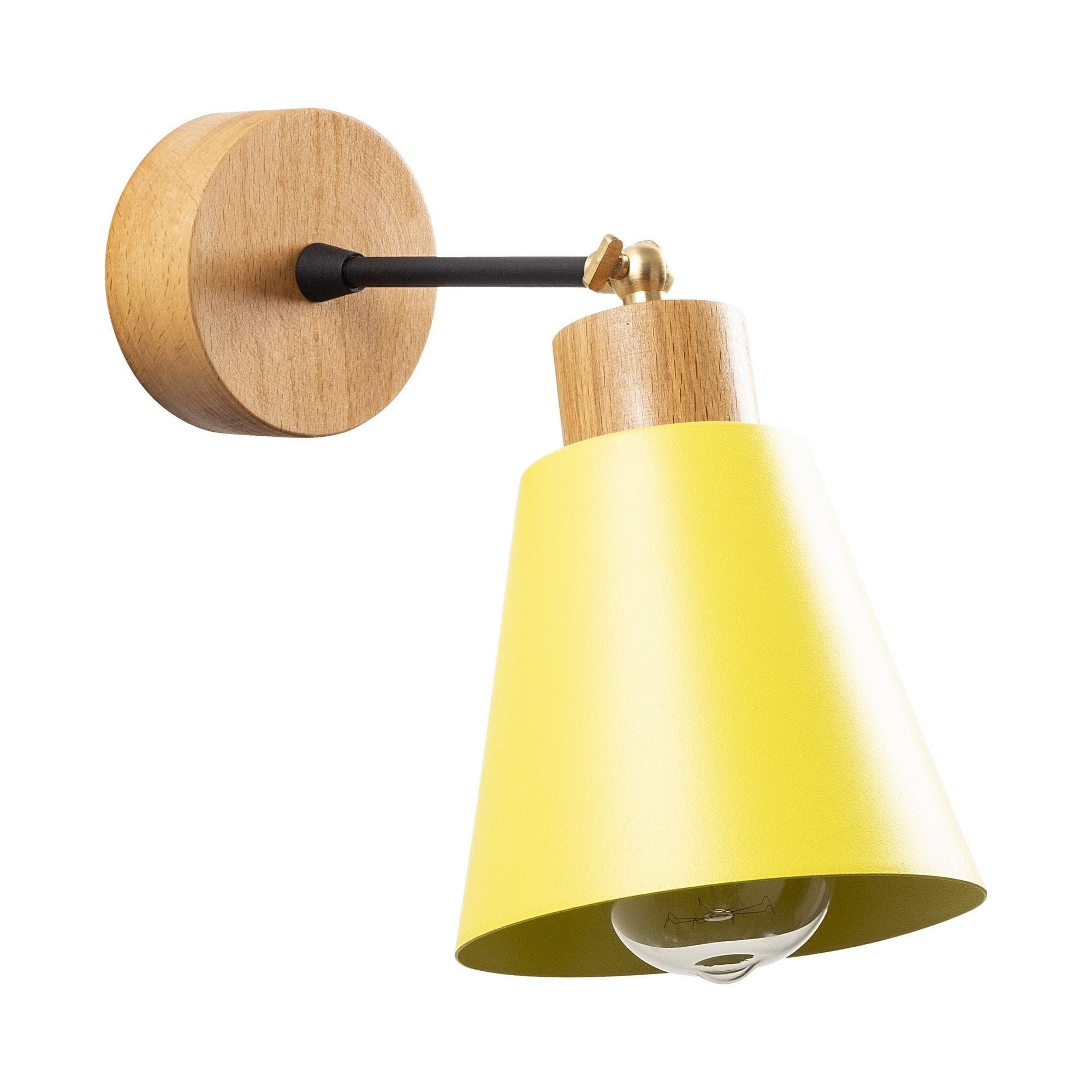 Lampa perete MANAVGAT N-619, stejar/galben, metal/lemn, 14x25 cm