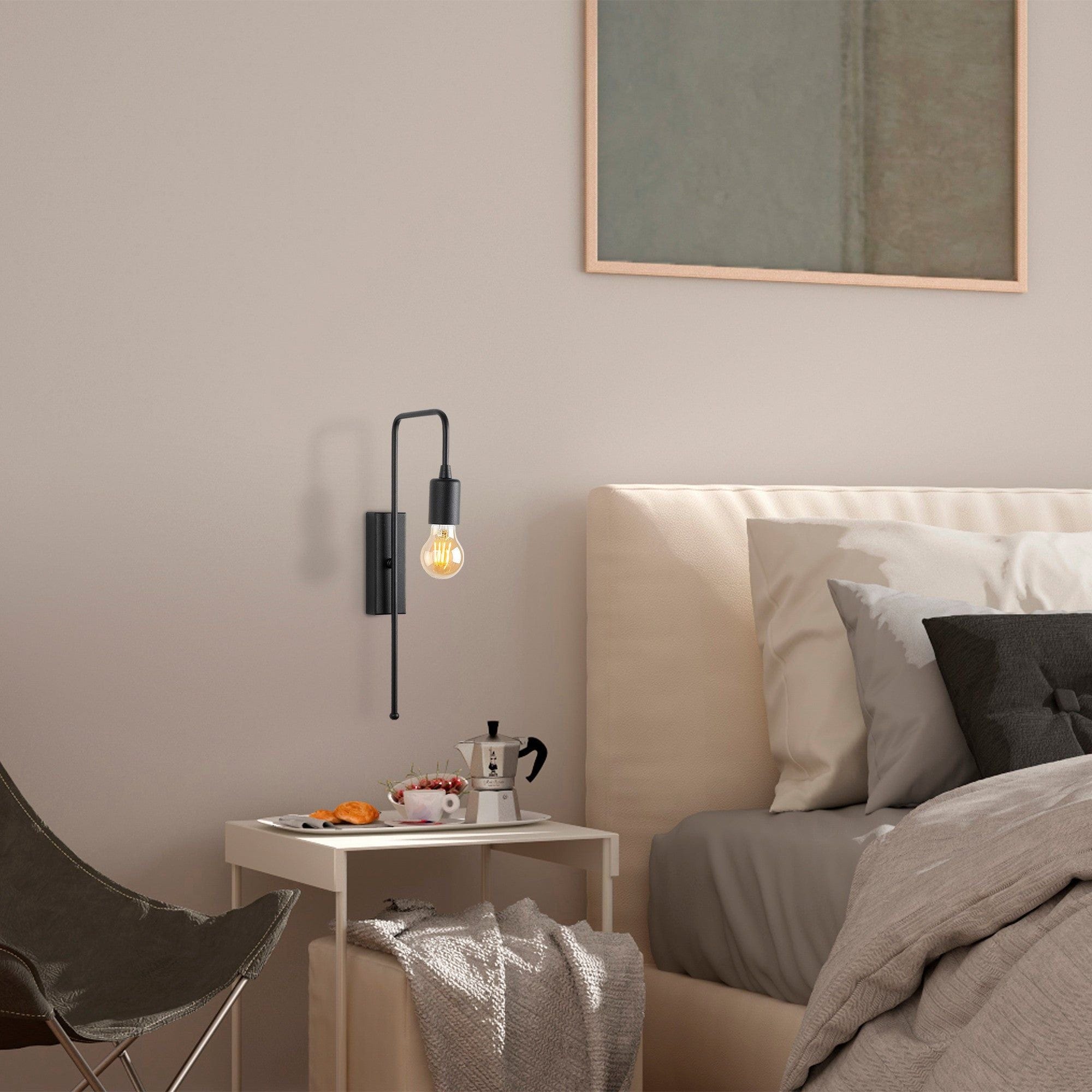 Lampa perete MUM-3502, negru, metal, 6x22x42 cm