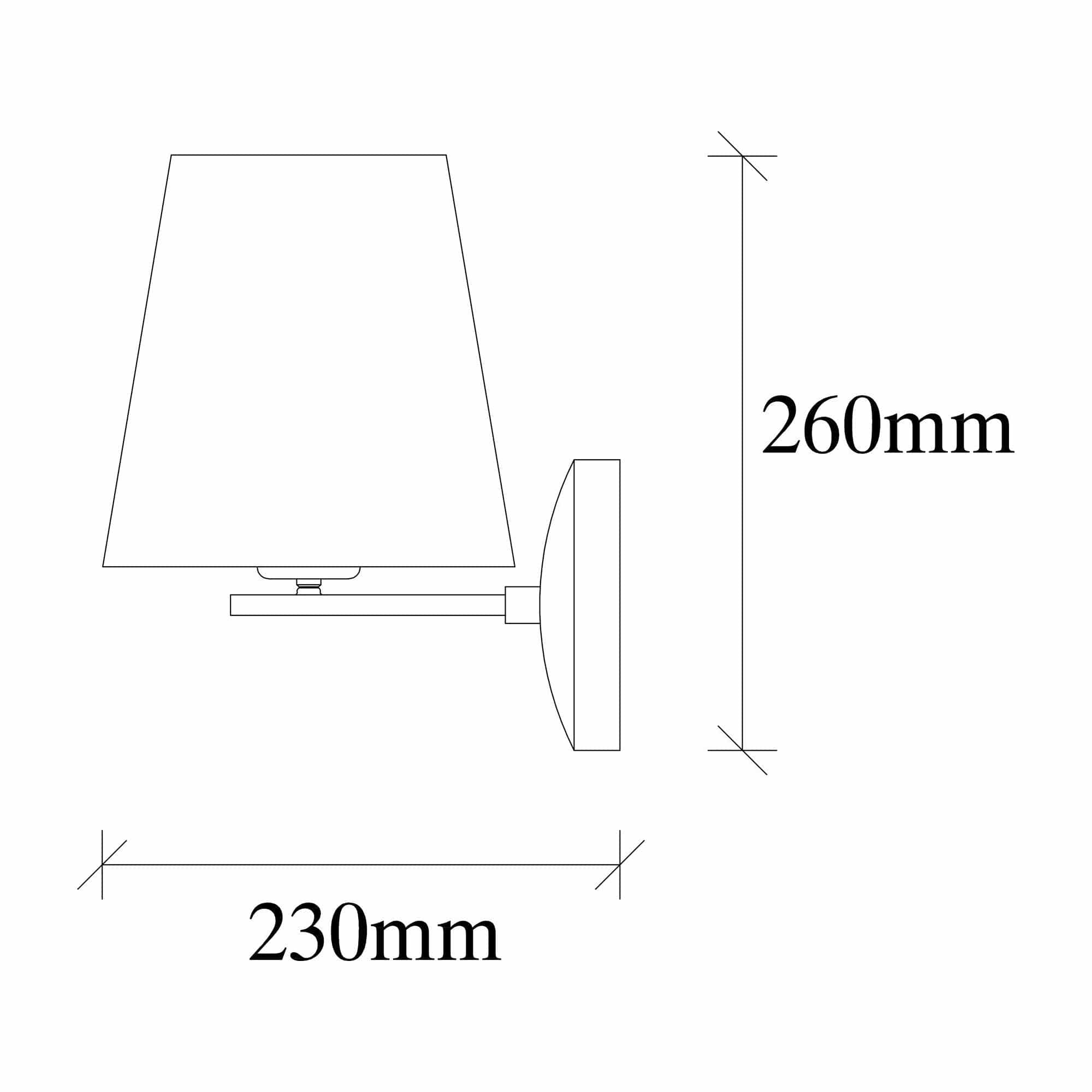 Lampa perete PROFIL 4681, negru, metal/material textil, 18x23x26 cm