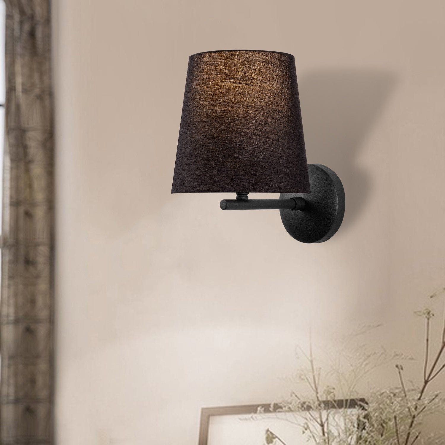 Lampa perete PROFIL 4681, negru, metal/material textil, 18x23x26 cm