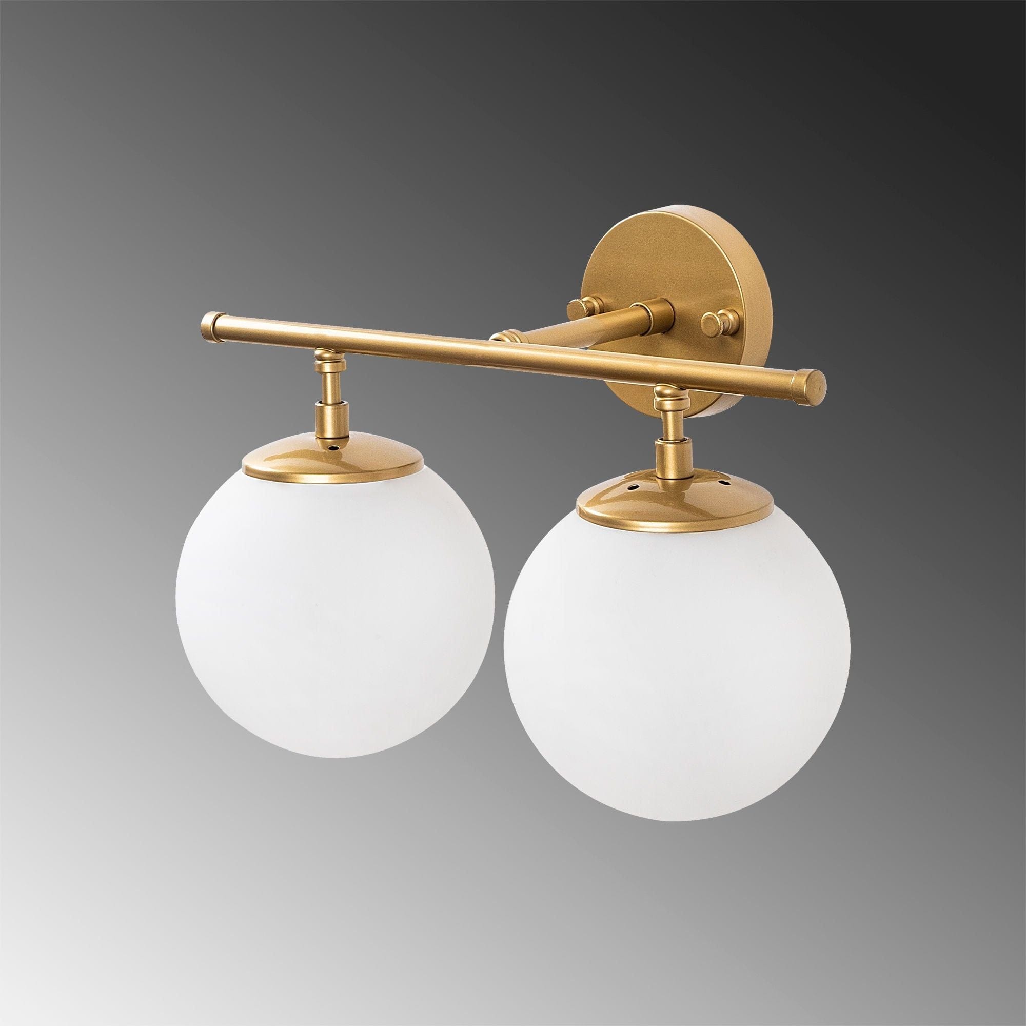 Lampa perete ROE-10735, bej inchis/alb, metal/sticla, 36x16x24 cm