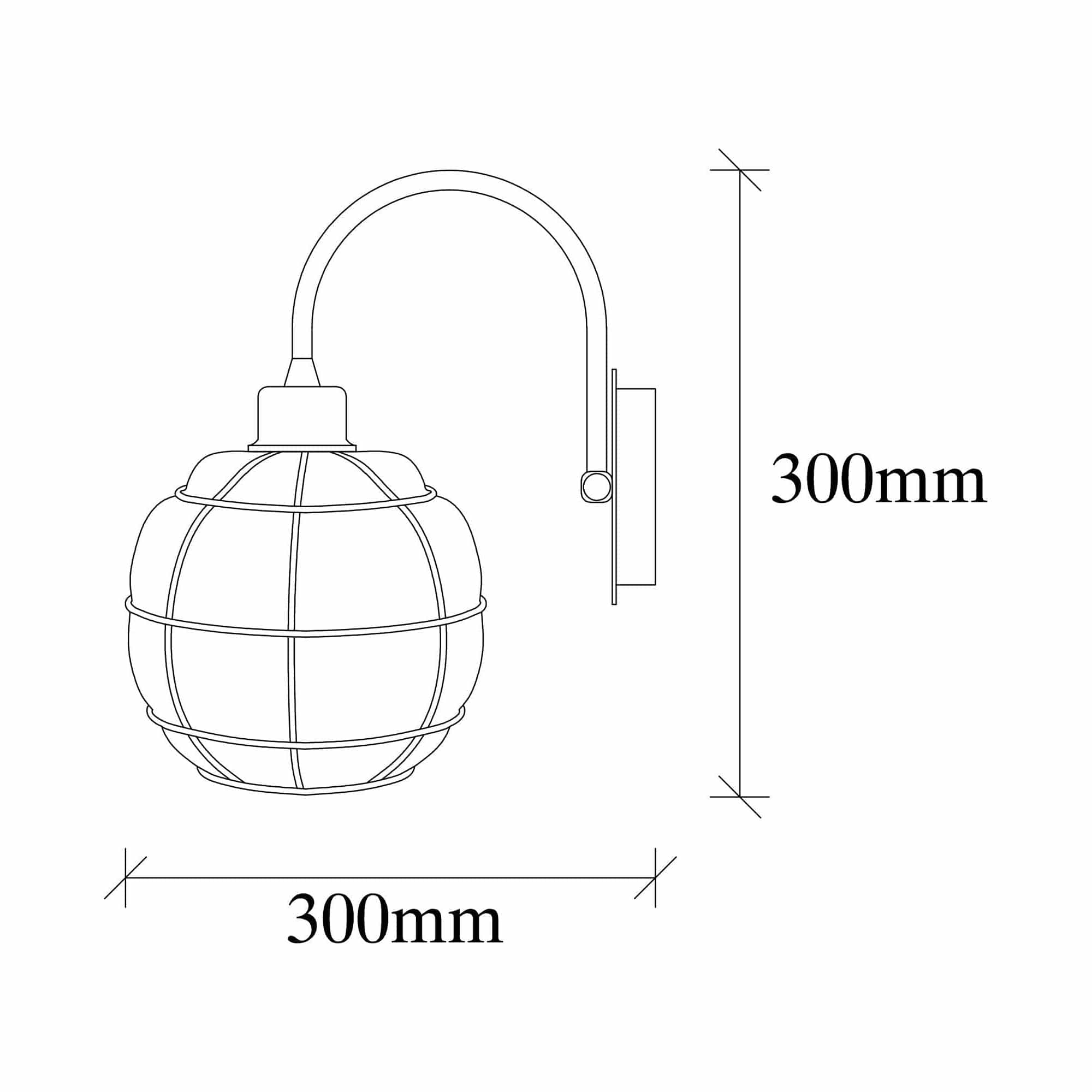 Lampa perete SAFDERUN 401-A, roz auriu, metal/sticla, 23x27x30 cm
