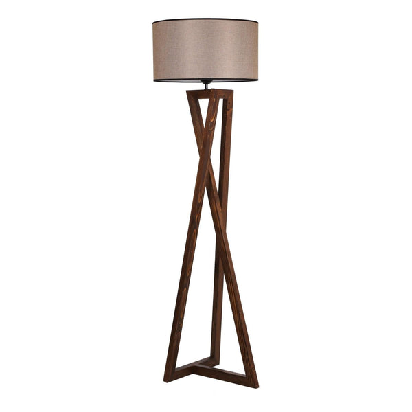 Lampadar 534LUN2157, nuc/bej, lemn/material textil, 45x166 cm
