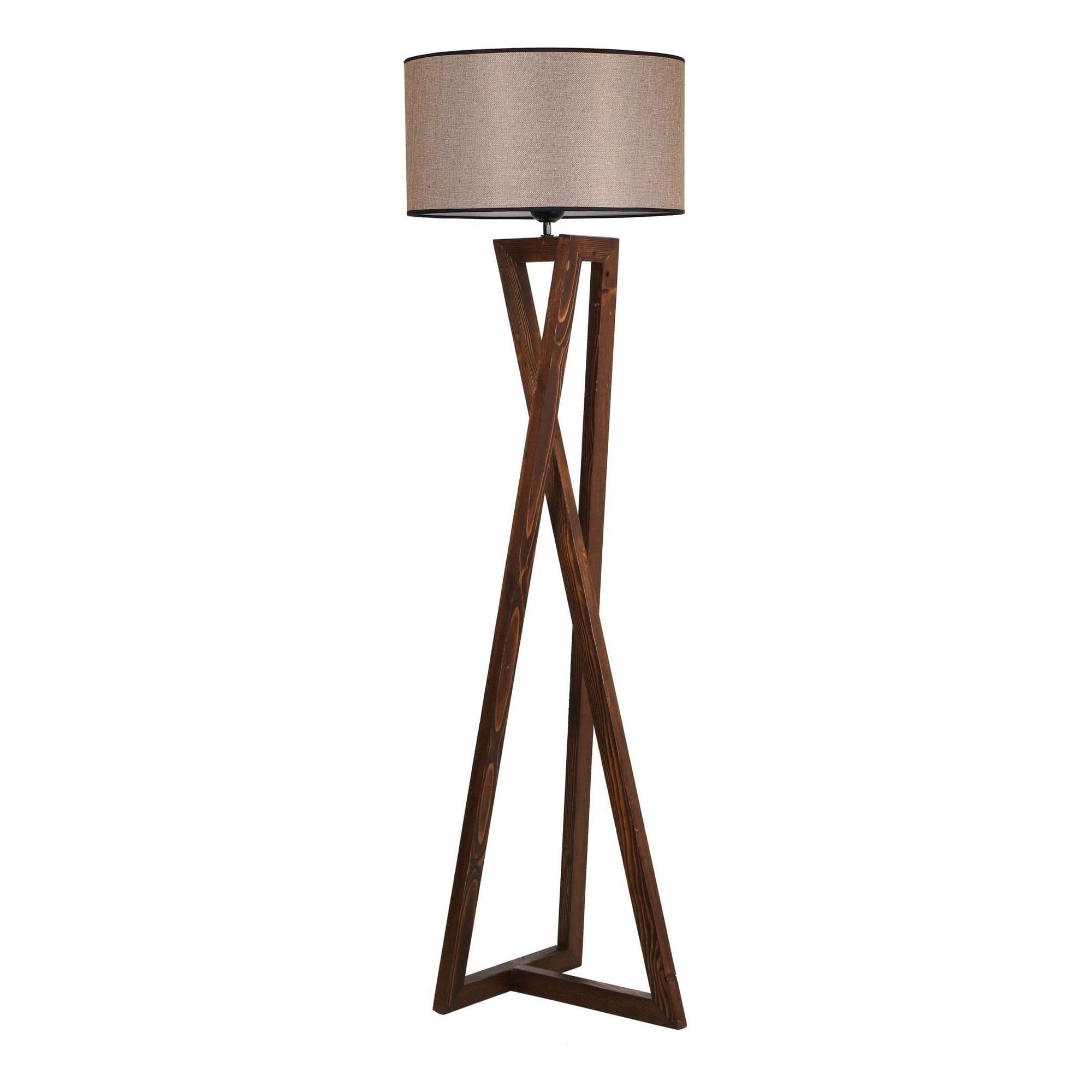 Lampadar 534LUN2157, nuc/bej, lemn/material textil, 45x166 cm