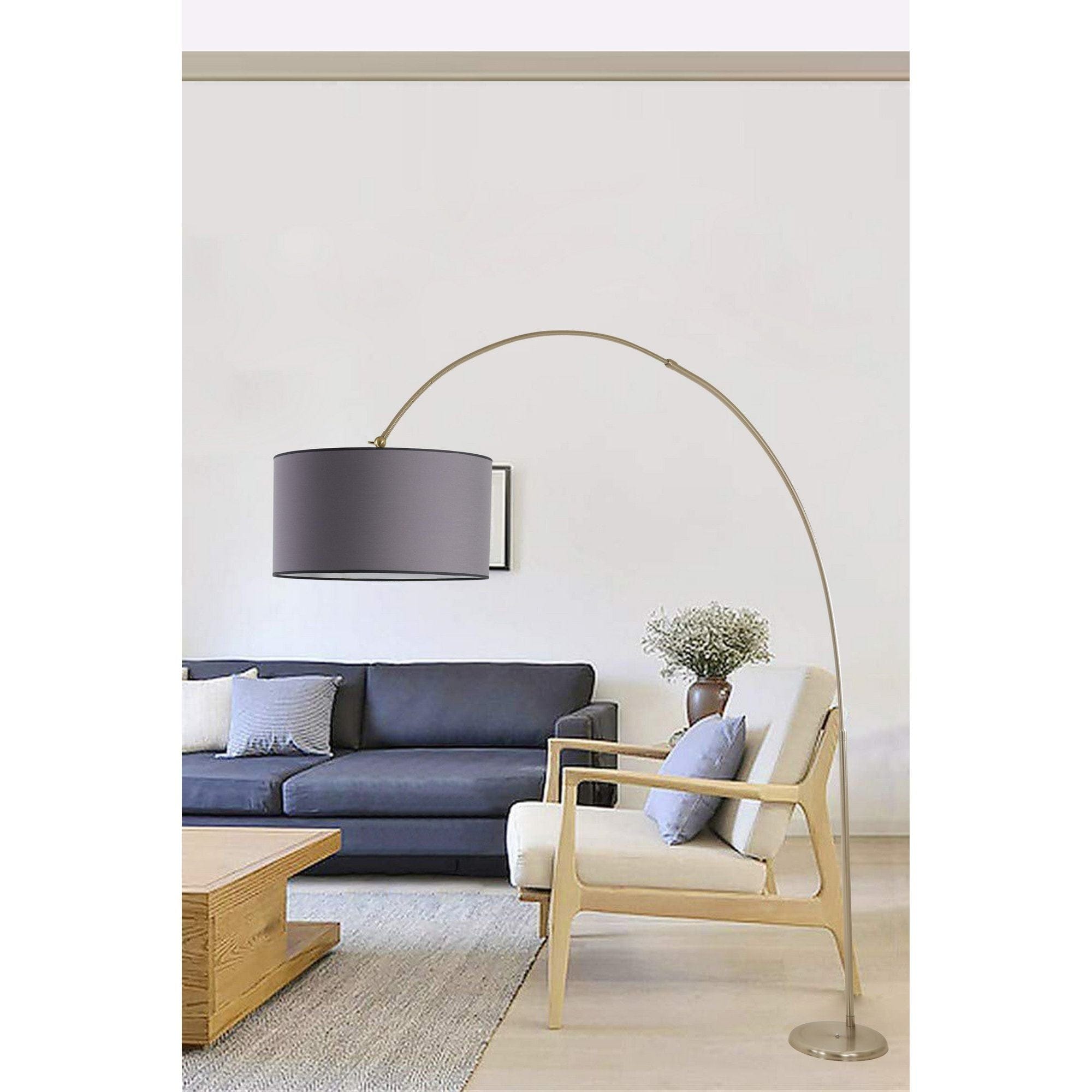 Lampadar 534LUN4252, crom/gri, metal, 45x220 cm