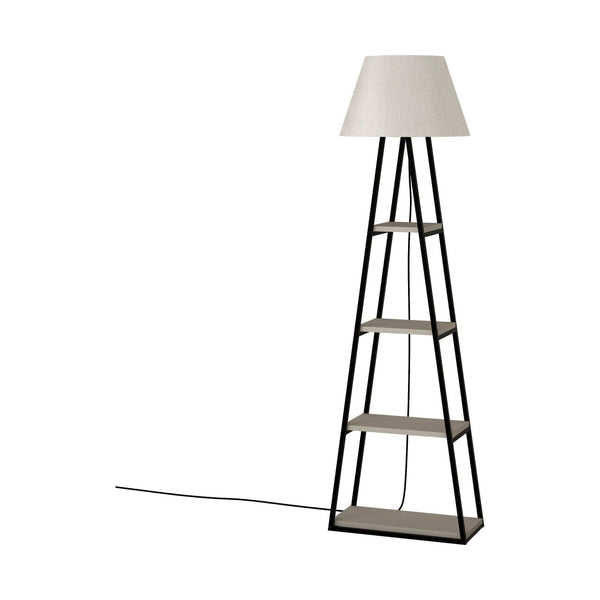 Lampadar 855DTE3415, gri/negru, PAL melaminat/material textil, 50x22x165 cm