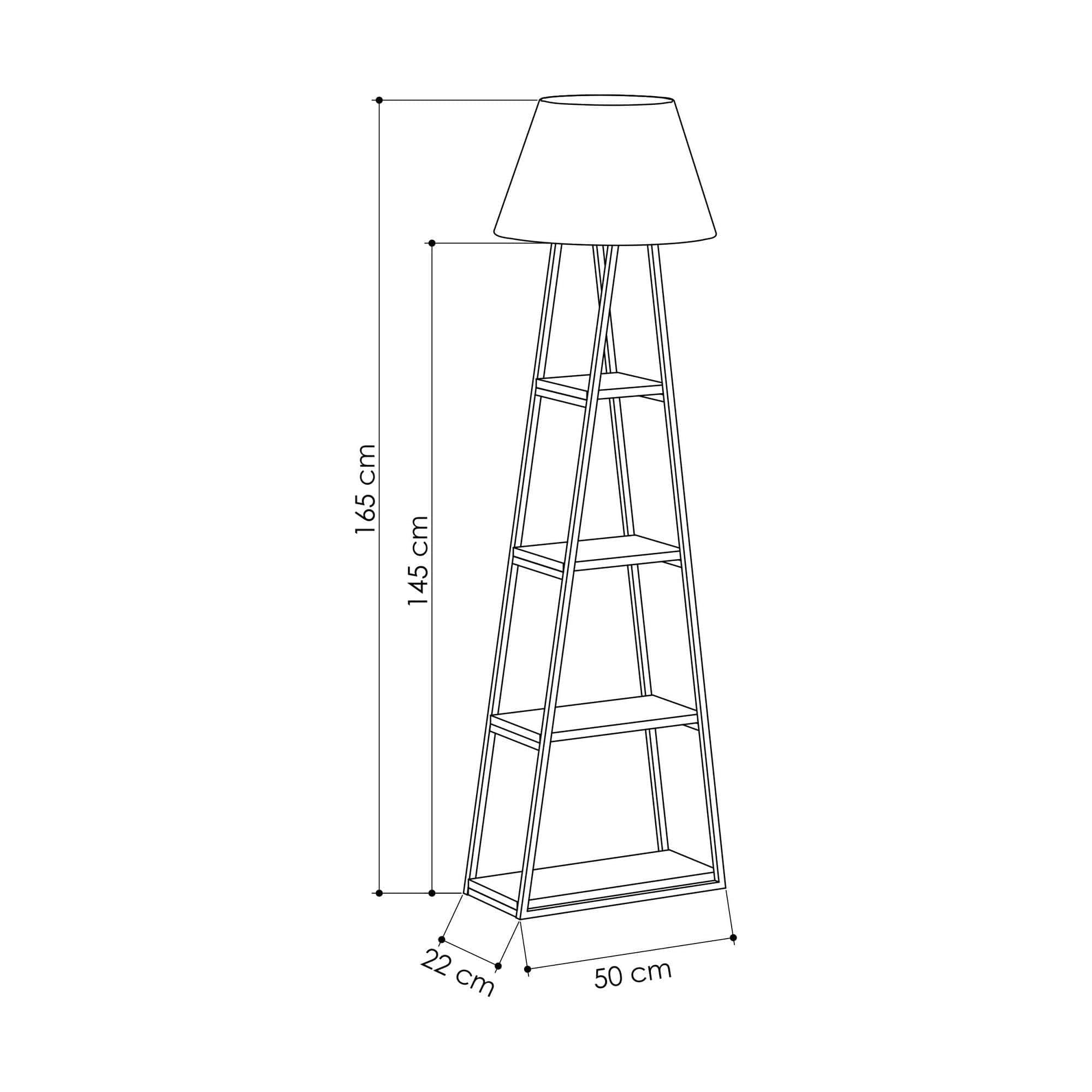 Lampadar 855DTE3415, gri/negru, PAL melaminat/material textil, 50x22x165 cm