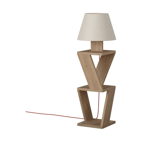 Lampadar KOZENA, stejar/alb, PAL melaminat, 22x85 cm