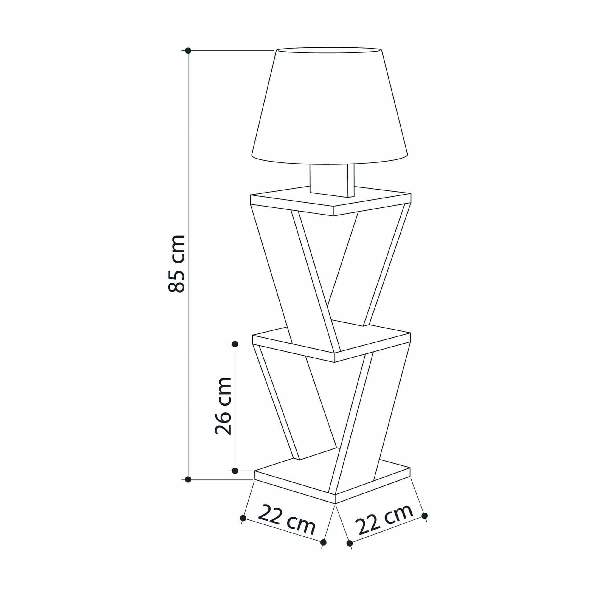 Lampadar KOZENA, stejar/alb, PAL melaminat, 22x85 cm