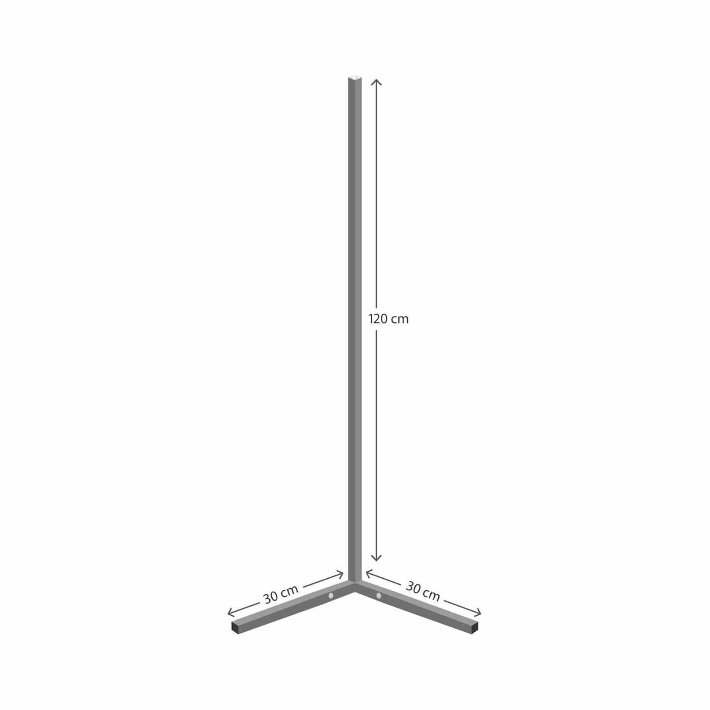 Lampadar LUMOS, gri, metal, 30x120 cm