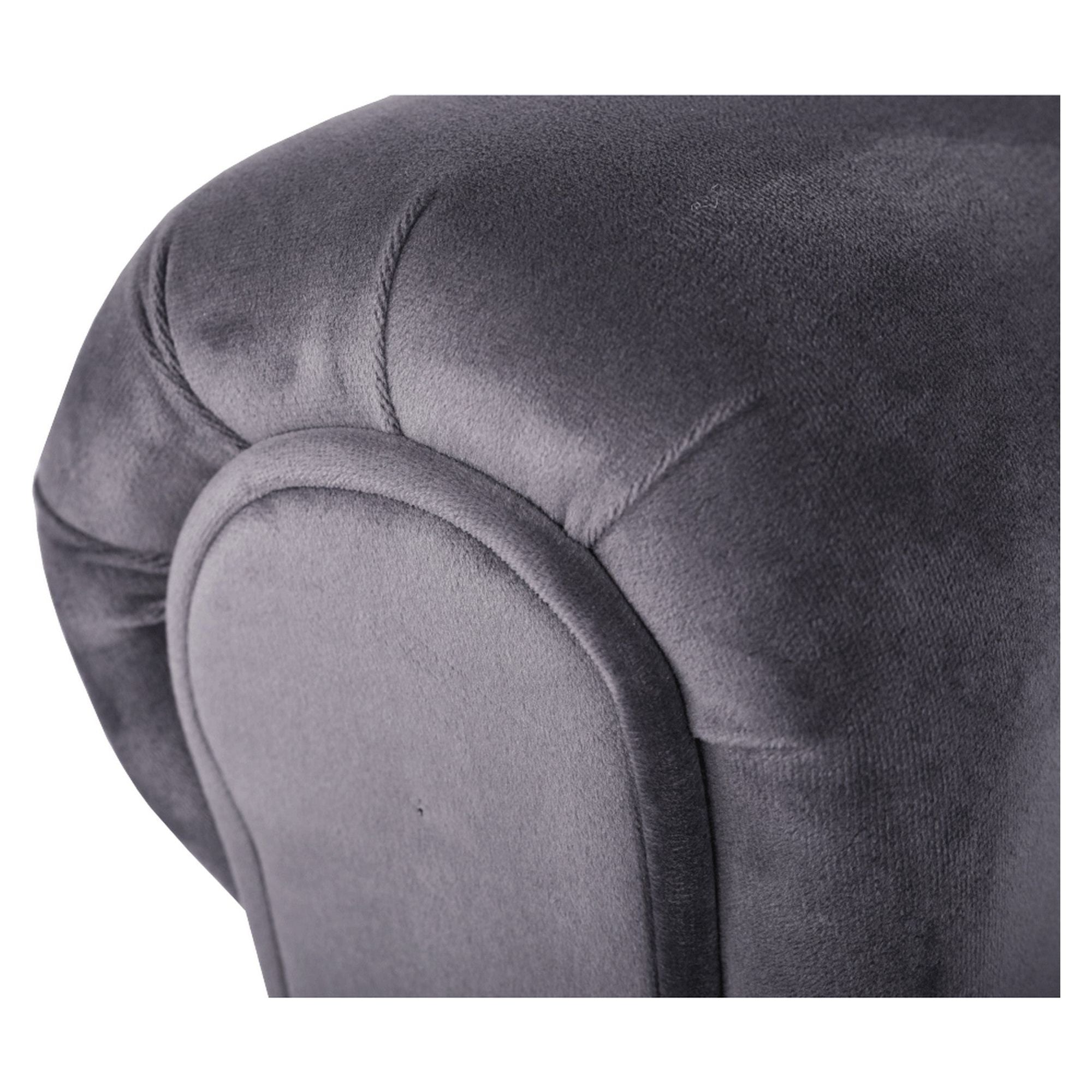 Bancheta BURDA, stofa catifelata gri inchis, 100x30x56 cm