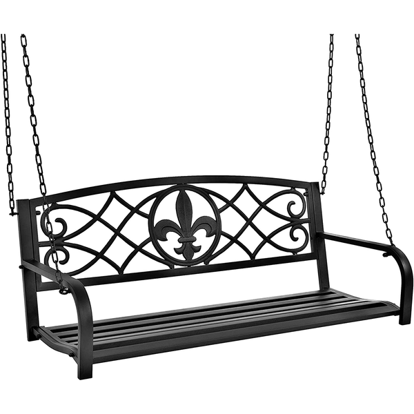 Leagan gradina ABEA, negru, otel, 127x56x52 cm