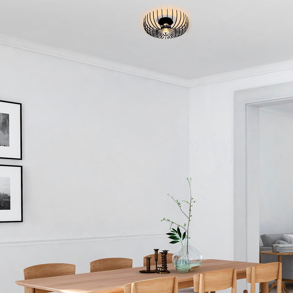 Lustra ASPENDOS-N-641, negru, metal, 36x12 cm