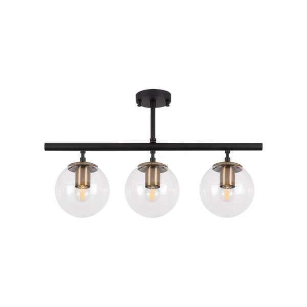 Lustra ATMACA 10275, negru/transparent, metal/sticla, 60x15x40 cm