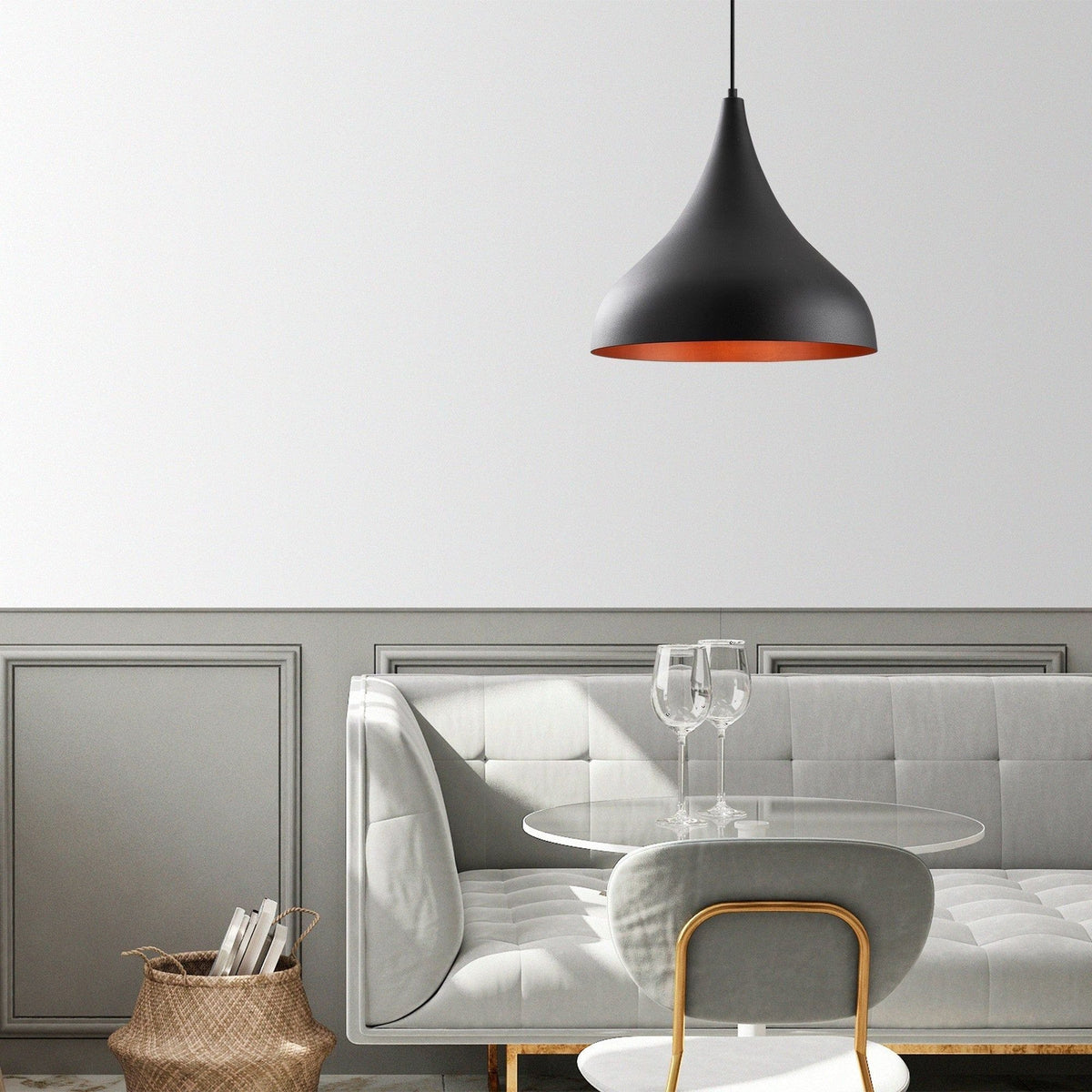 Lustra BERCESTE N-1390, negru, metal, 41x133 cm
